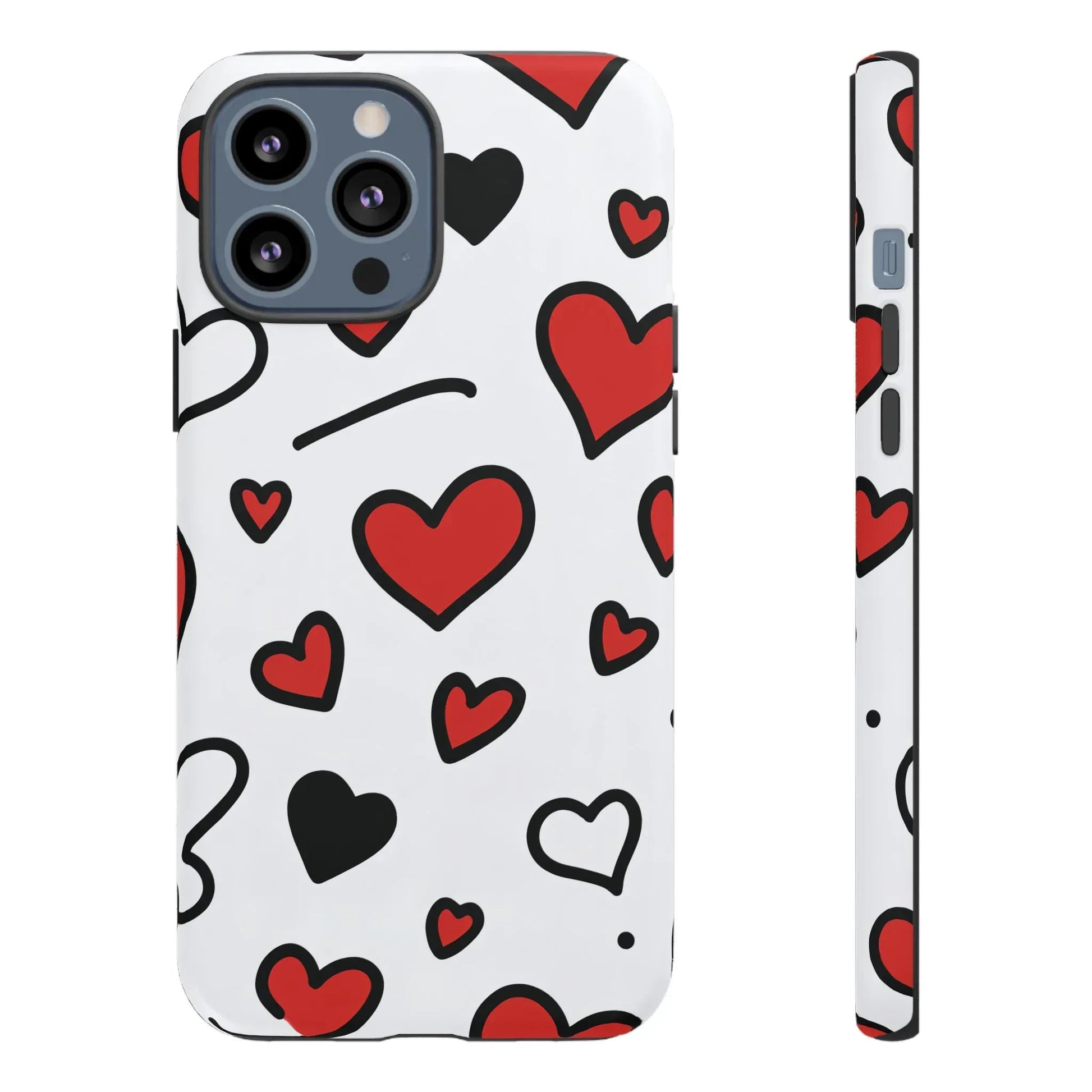 Scattered Hearts Phone Case for iPhone 11-17 and Galaxy S10-S25 - KARARMDESIGN