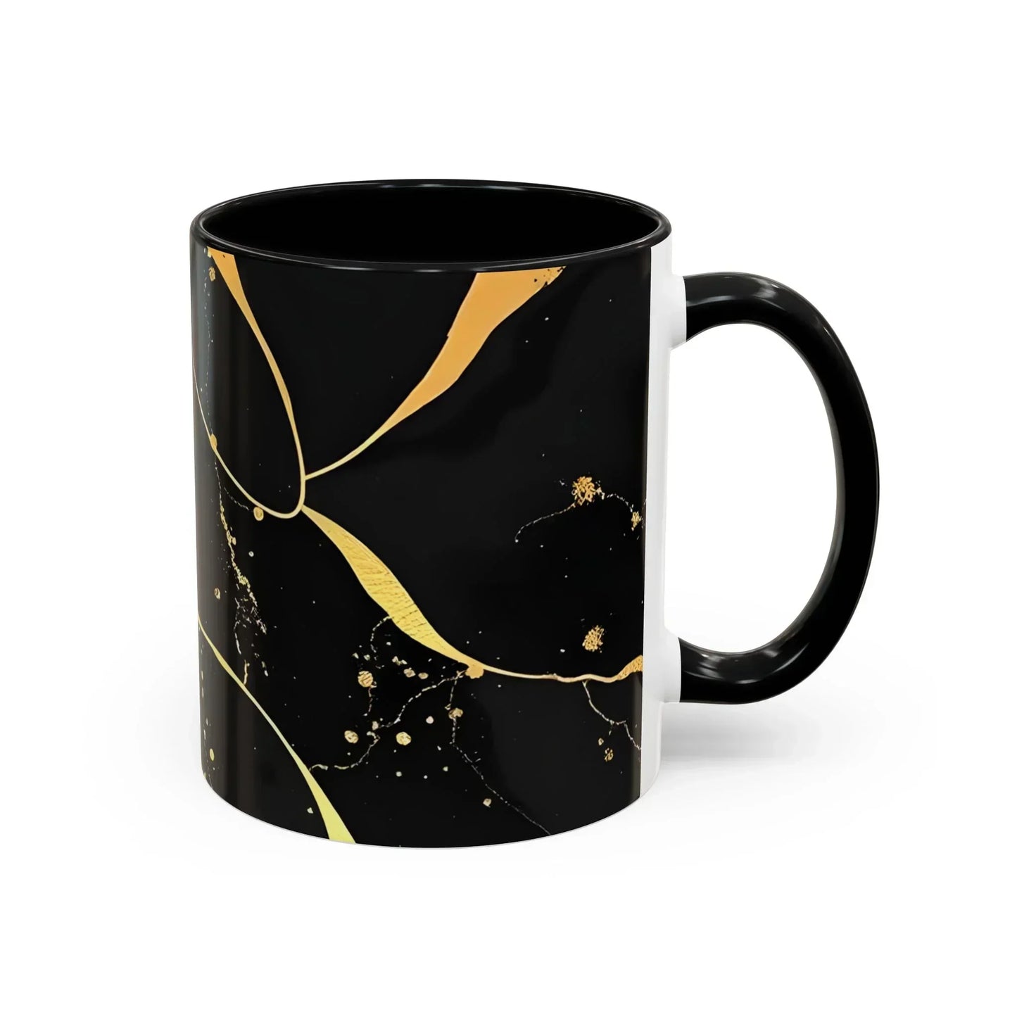 Luxurious Black & Gold Abstract Elegant Ceramic Coffee Mug 11oz - KarArmDesign