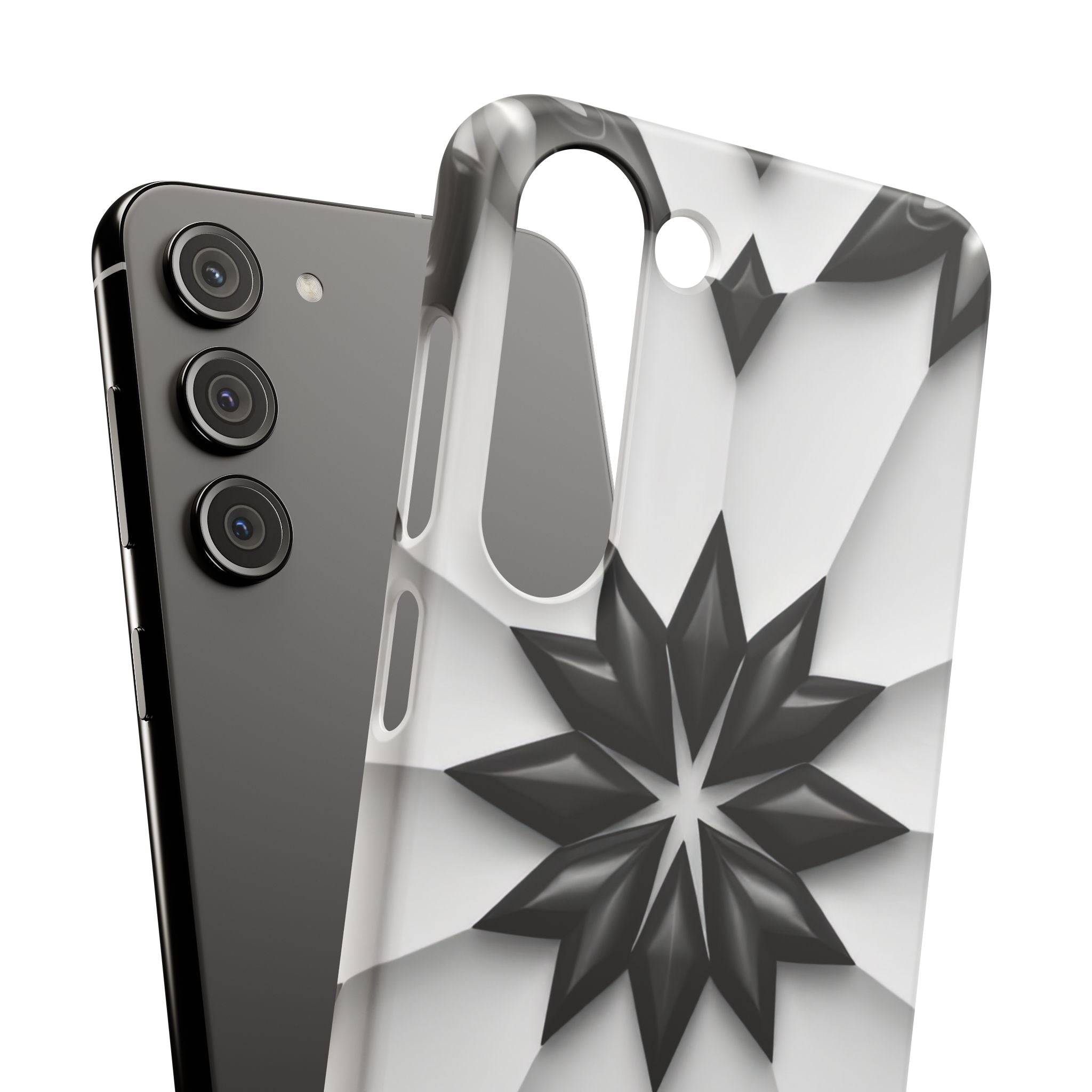 Black & White Geometric Snap Case for iPhone & Samsung Galaxy