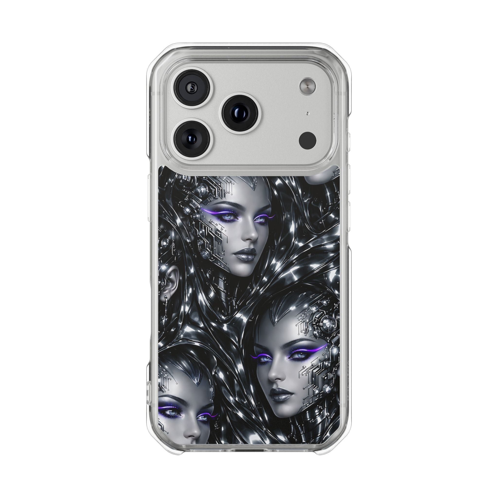 Cyber Chrome Women Phone Case for iPhone 14-17
