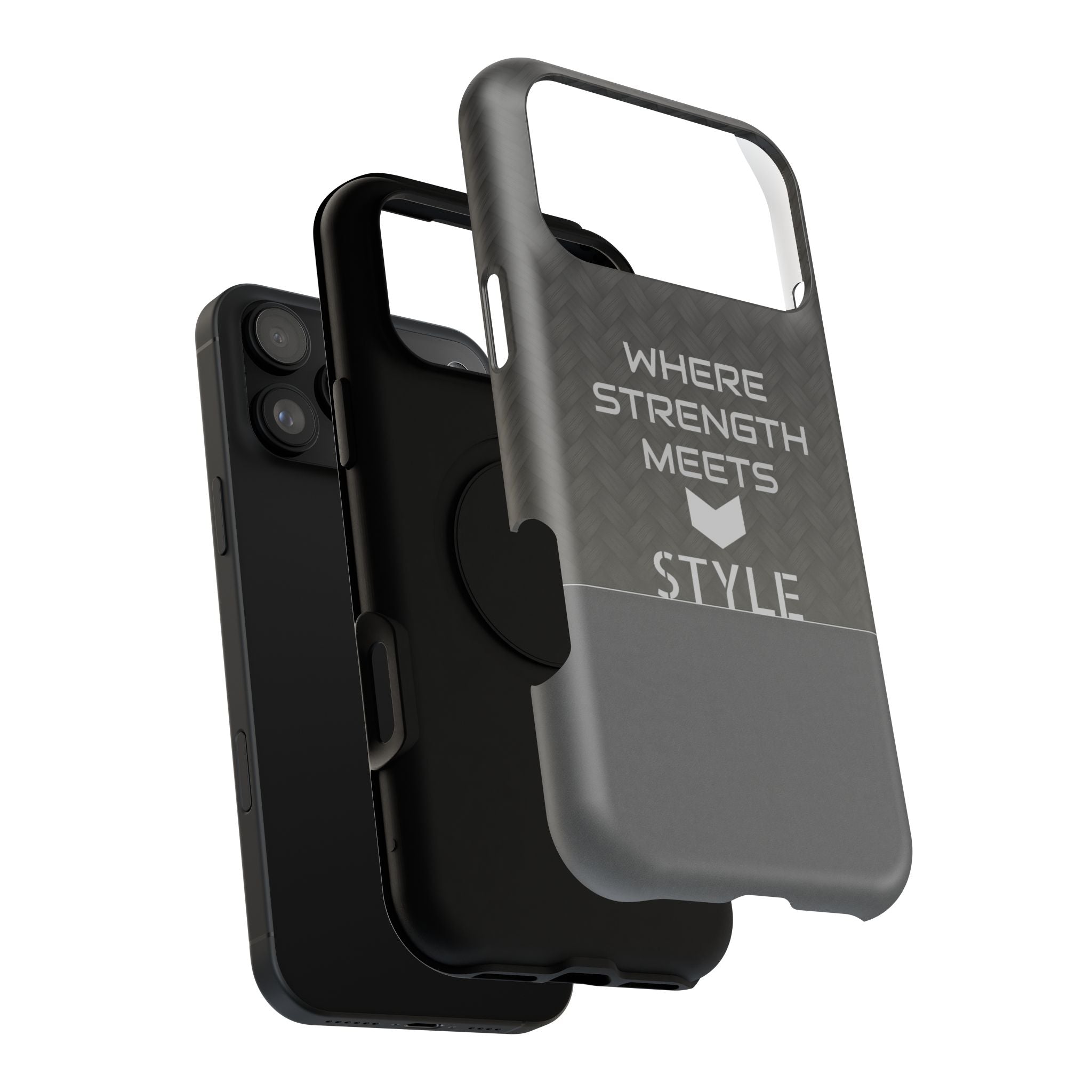 Gray Carbon Phone Case for iPhone 12-16 and Galaxy S21-S22