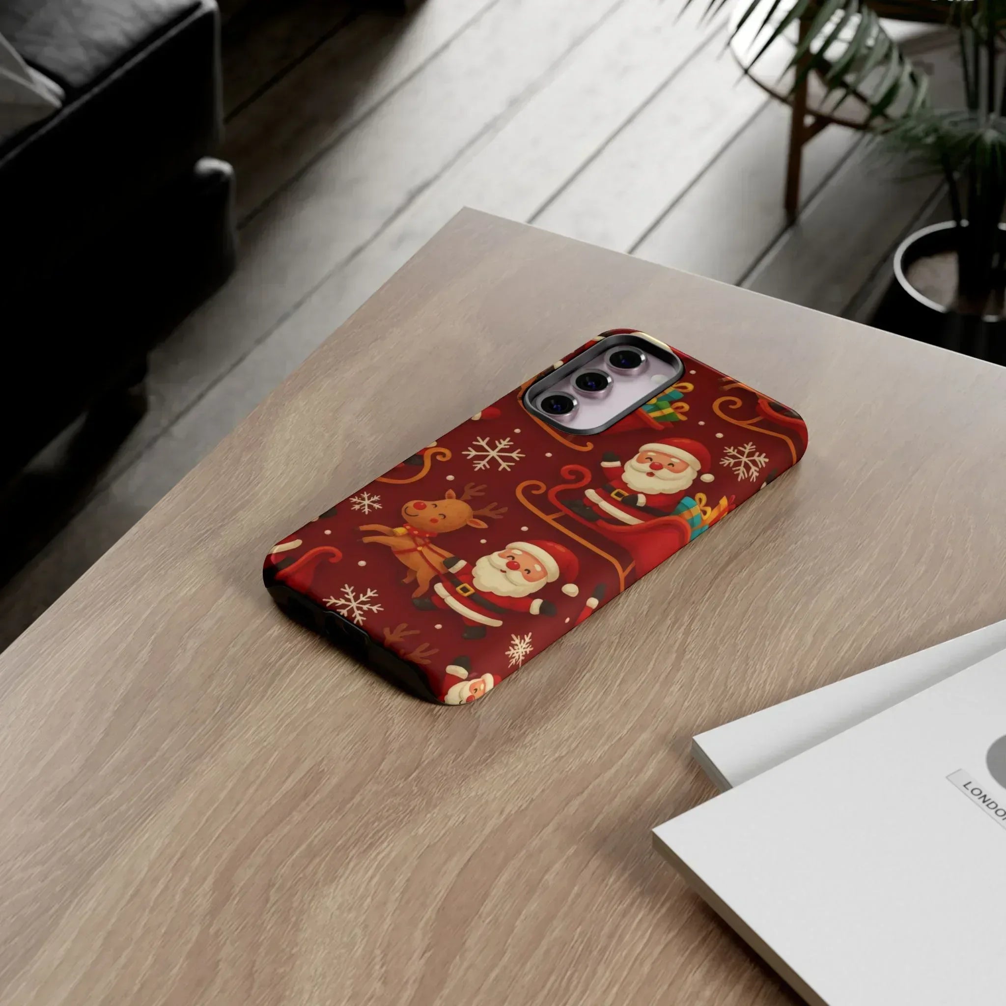 Santa Sleigh Ride Phone Case for iPhone 11-17 and Galaxy S10-S25 - KARARMDESIGN