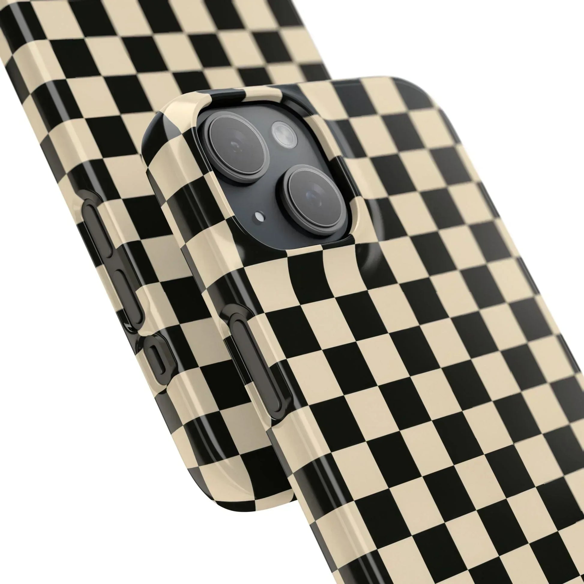 Stylish Matte Checker Phone Case for iPhone 11-17 and Galaxy S20-S25 - KARARMDESIGN