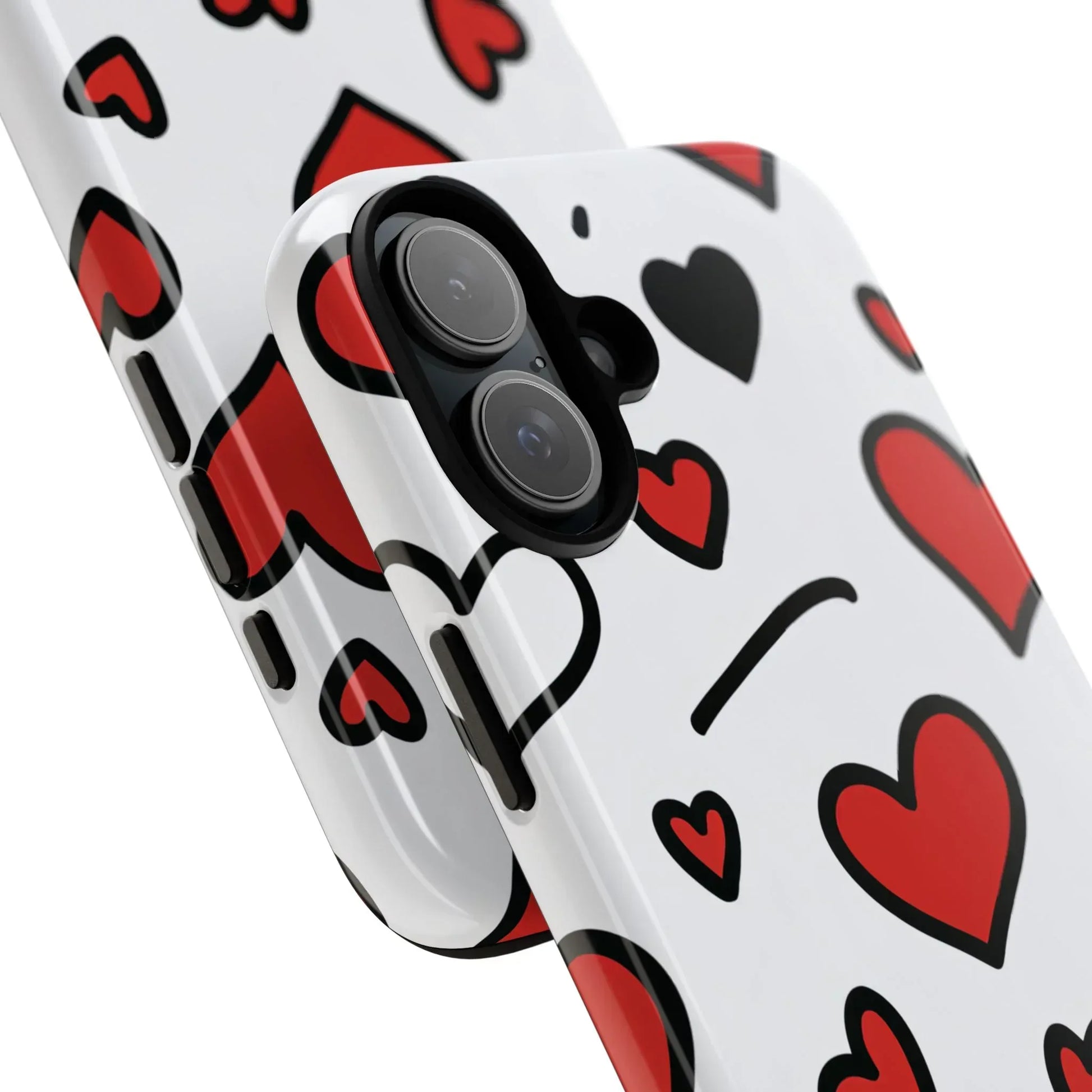 Scattered Hearts Phone Case for iPhone 11-17 and Galaxy S10-S25 - KARARMDESIGN