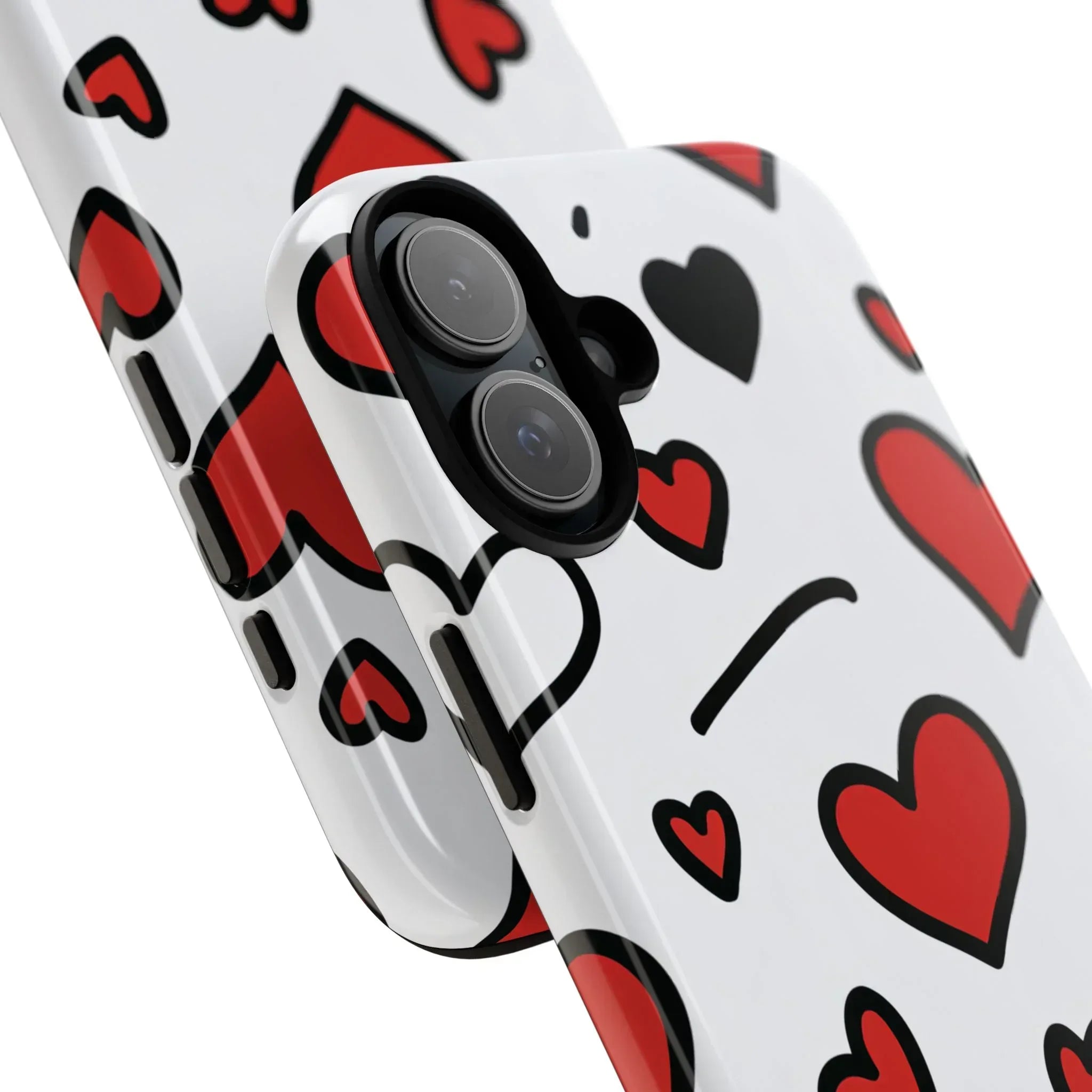 Scattered Hearts Phone Case for iPhone 11-17 and Galaxy S10-S25 - KARARMDESIGN