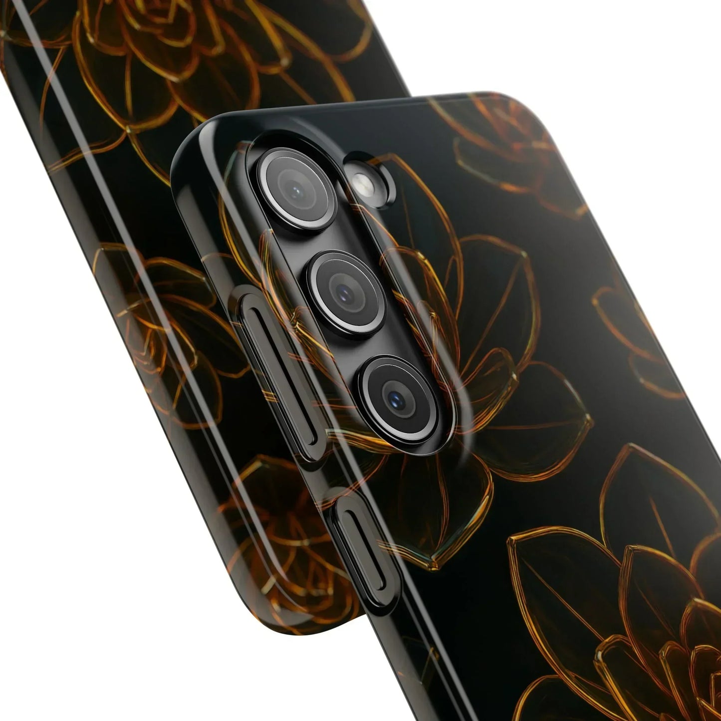 Glass Flower Phone Case for iPhone 7-16 and Galaxy S10-S24 Models