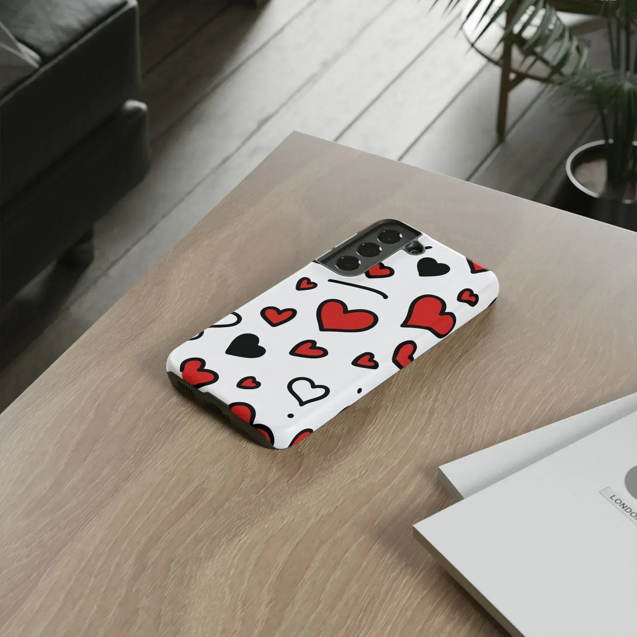 Scattered Hearts Phone Case for iPhone 11-17 and Galaxy S10-S25 - KARARMDESIGN