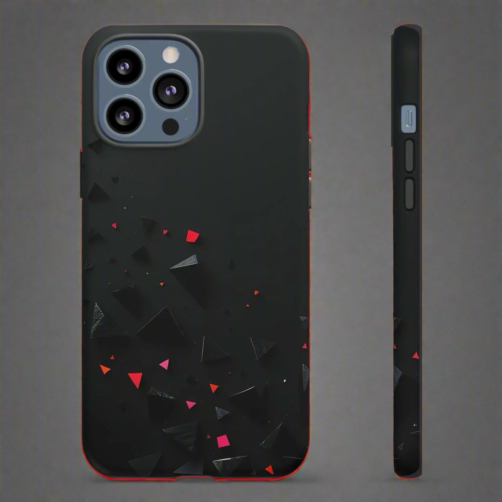 Black and Red Neon Phone Case for iPhone 8-16 and Pixel up to 9 Models - KarArmDesign