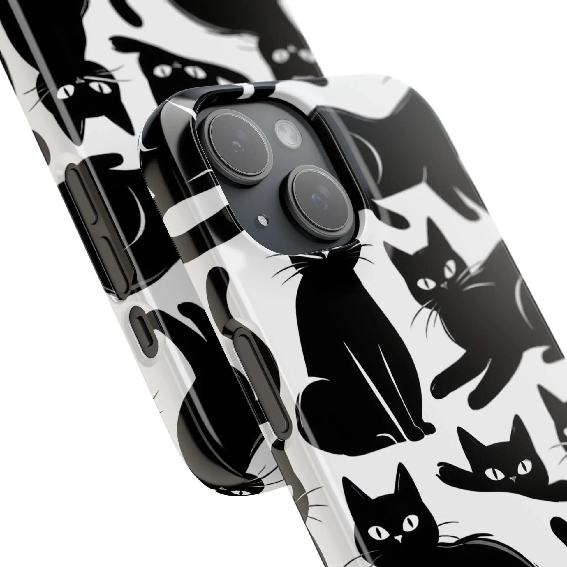Black Cats Phone Case for iPhone 11-17 and Galaxy S20-S25 - KARARMDESIGN