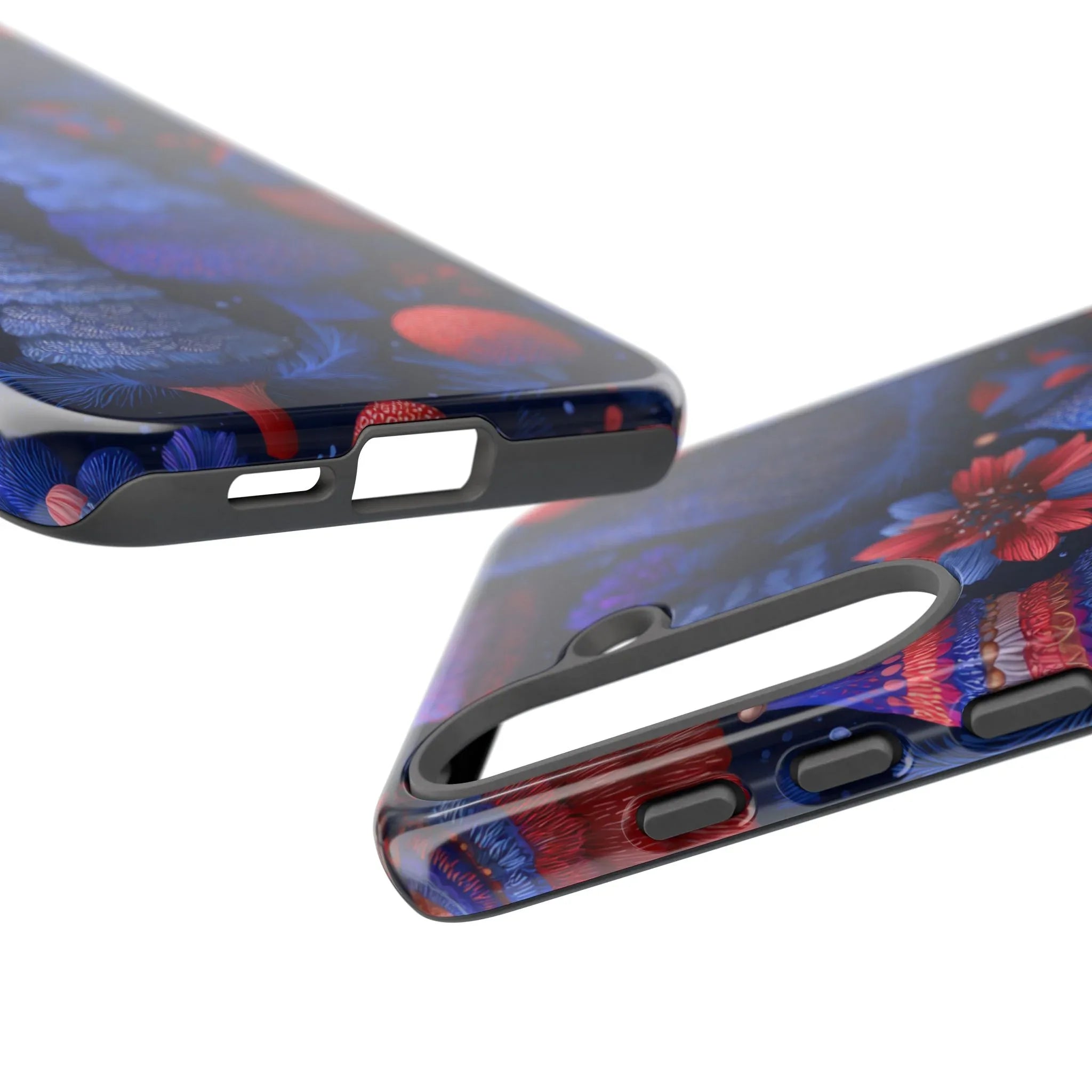 Midnight Blue Christmas Forest Phone Case for iPhone 8-17 and Galaxy S21–S25 - KARARMDESIGN