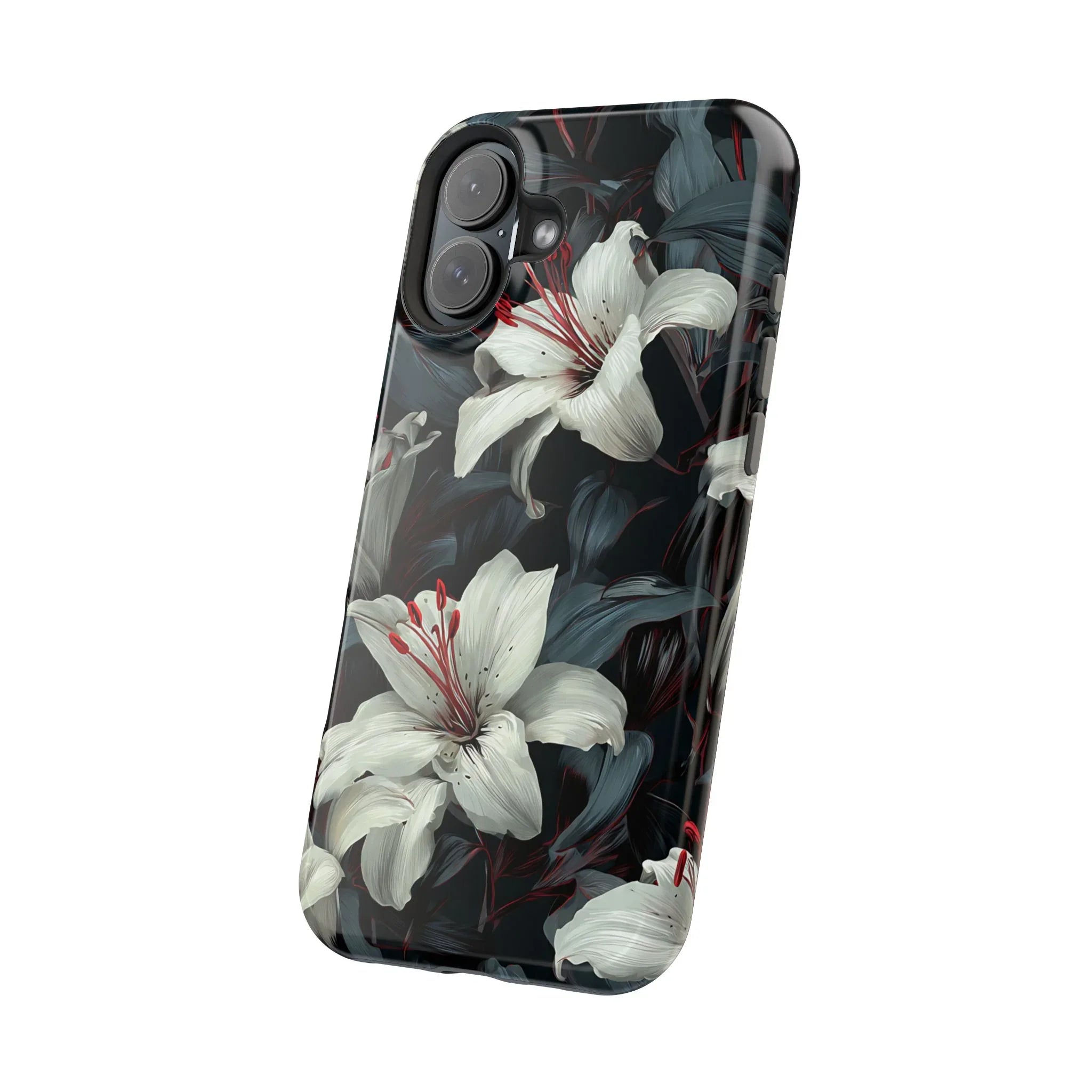 White Lily Floral Phone Case for iPhone 13-17 - KARARMDESIGN