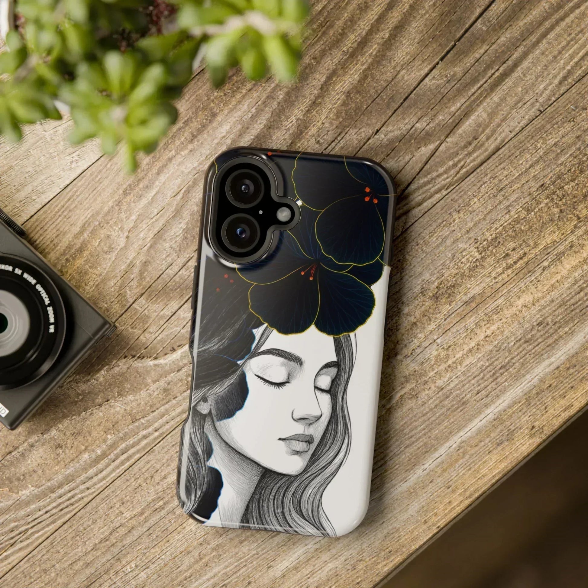 Dark Floral Elegance Phone Case for iPhone 13-16 Models - KarArmDesign
