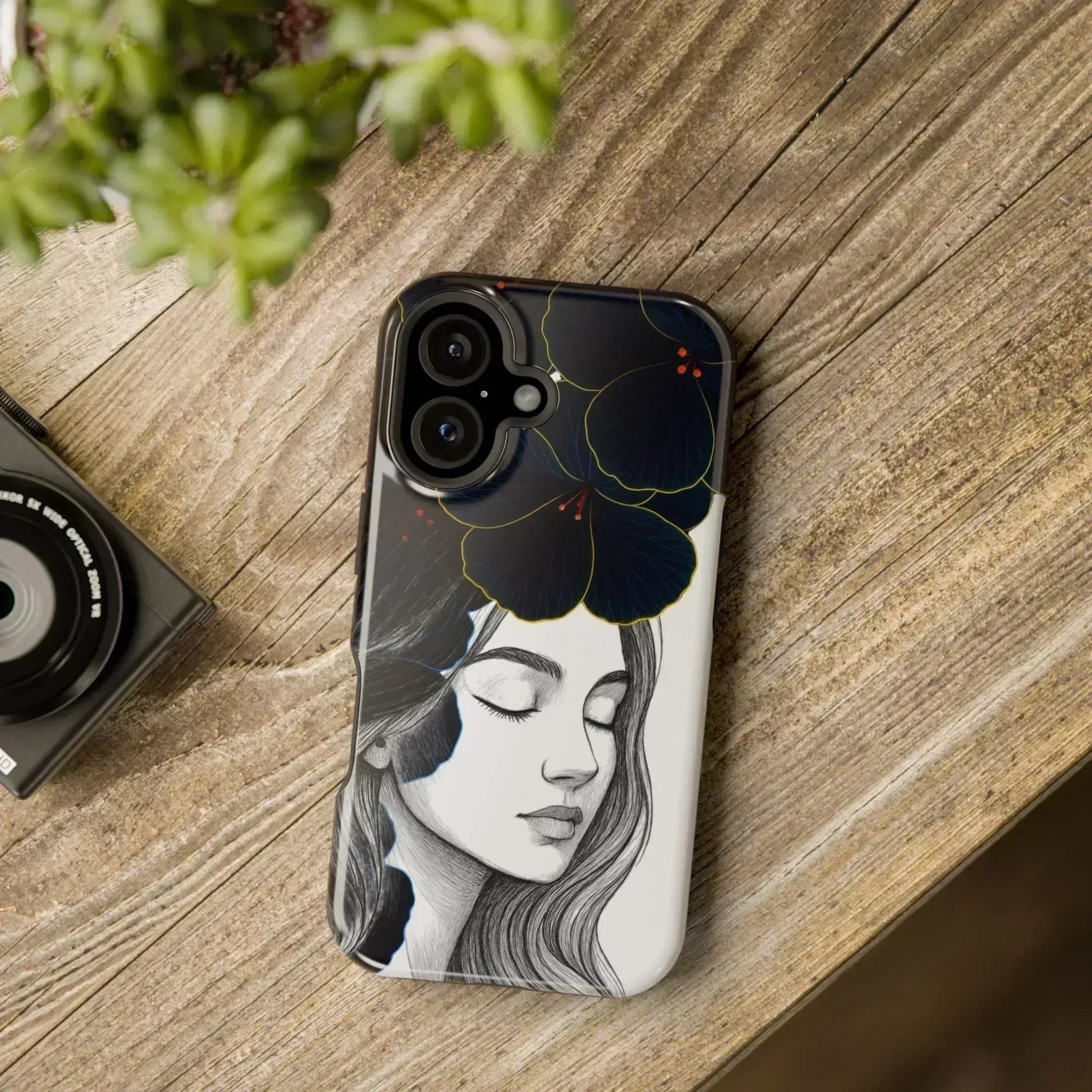 Dark Floral Elegance Phone Case for iPhone 13-16 - KARARMDESIGN