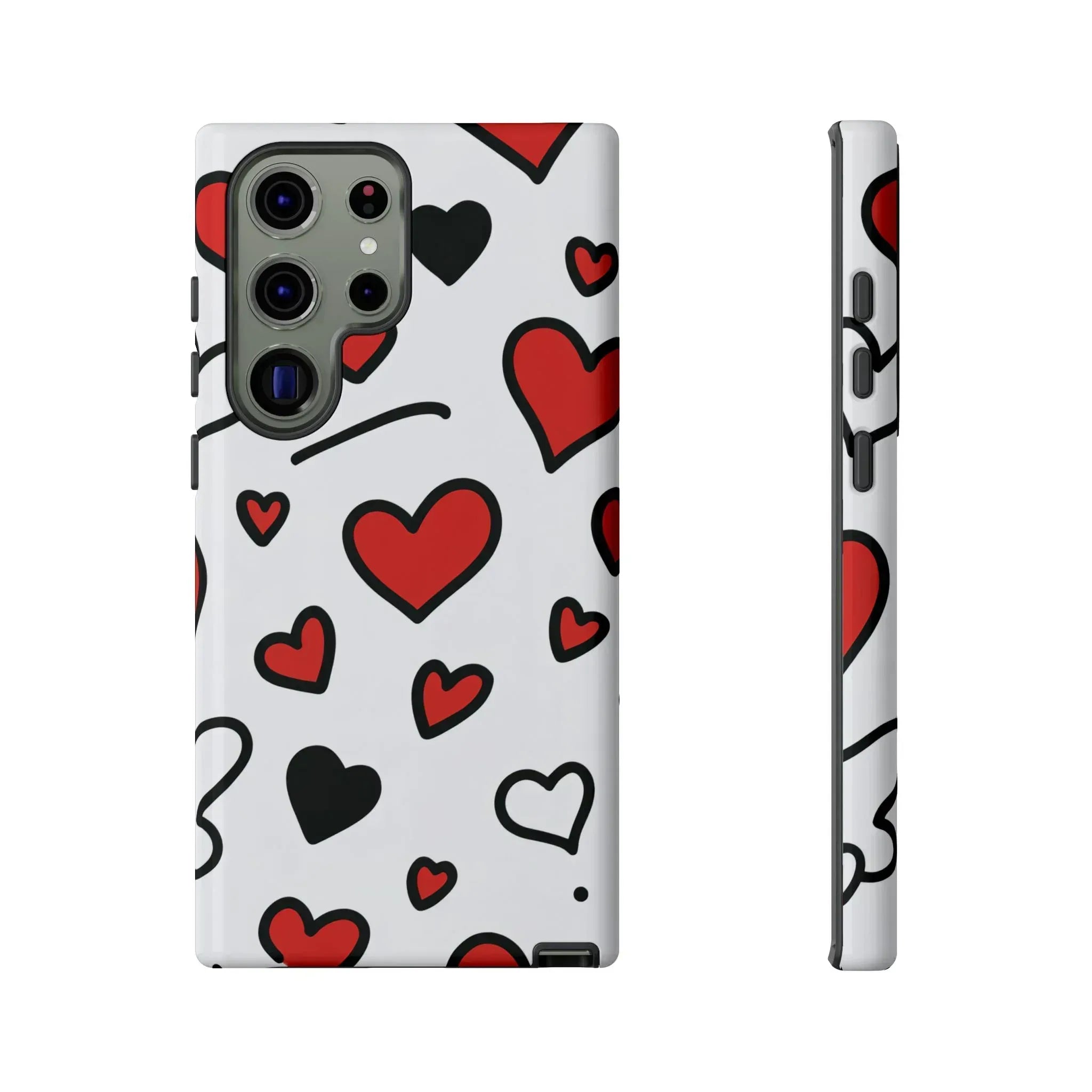 Scattered Hearts Phone Case for iPhone 11-17 and Galaxy S10-S25 - KARARMDESIGN