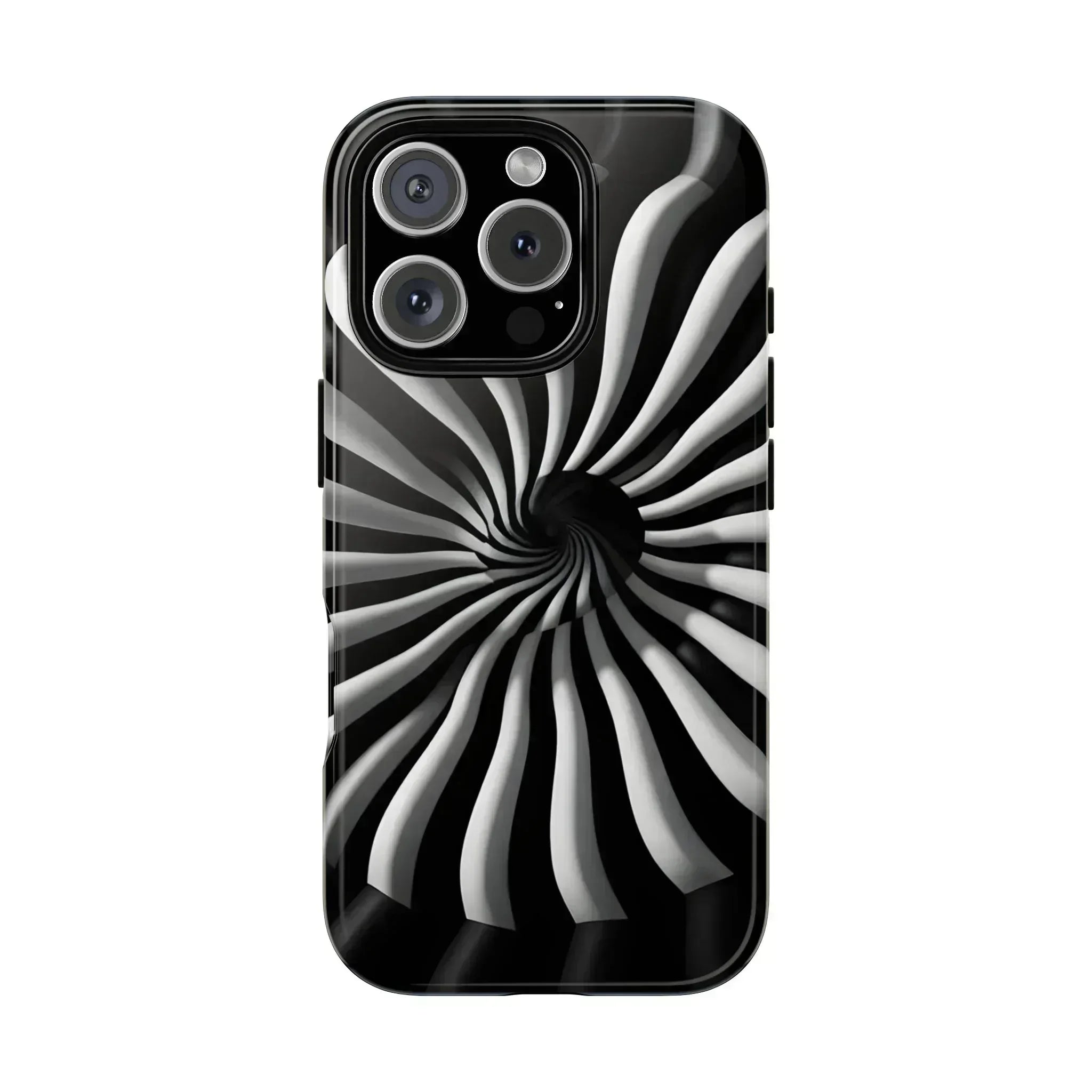Hypnotic Black and White Spiral Phone Case for iPhone & Galaxy - KARARMDESIGN