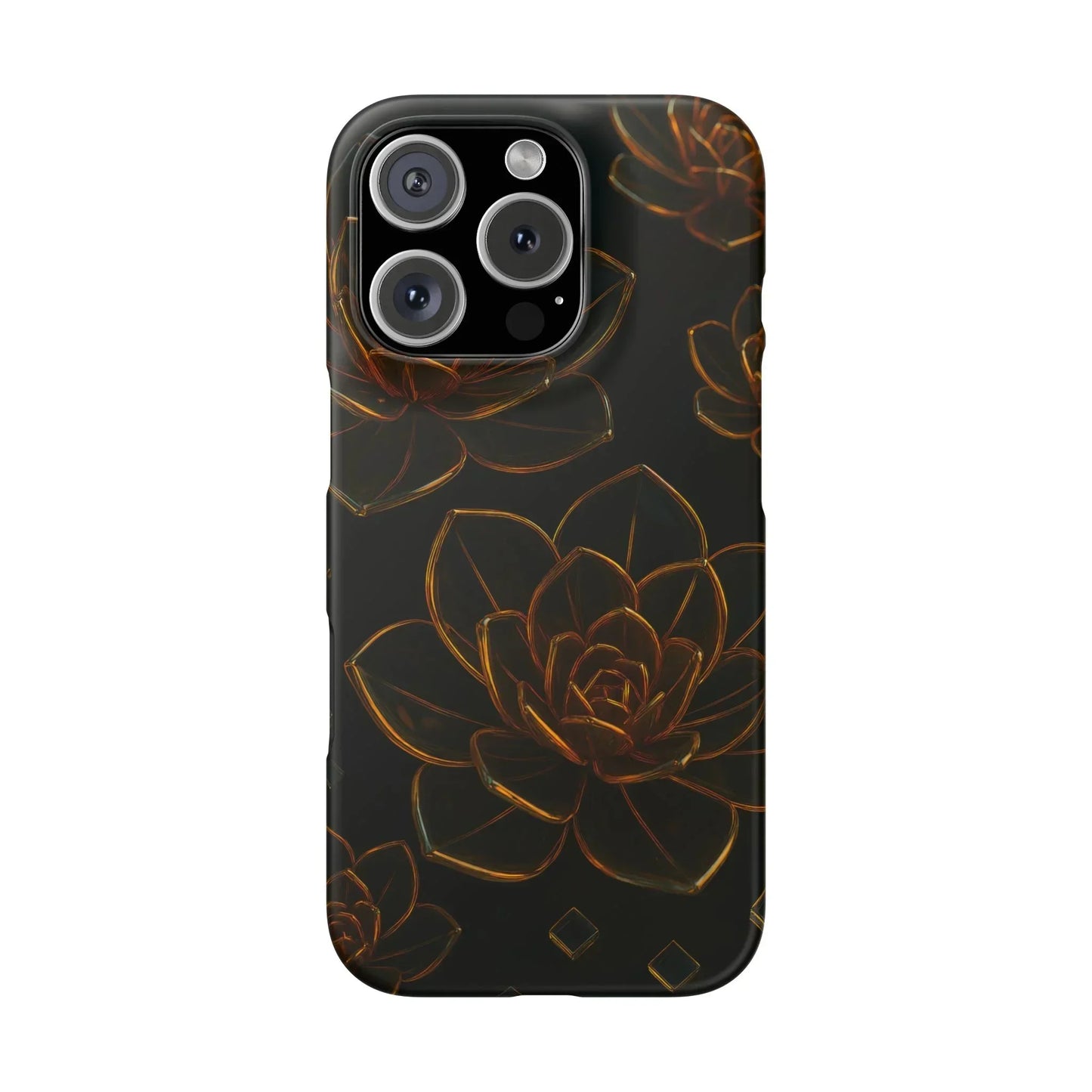 Glass Flower Phone Case for iPhone 7-16 and Galaxy S10-S24 Models