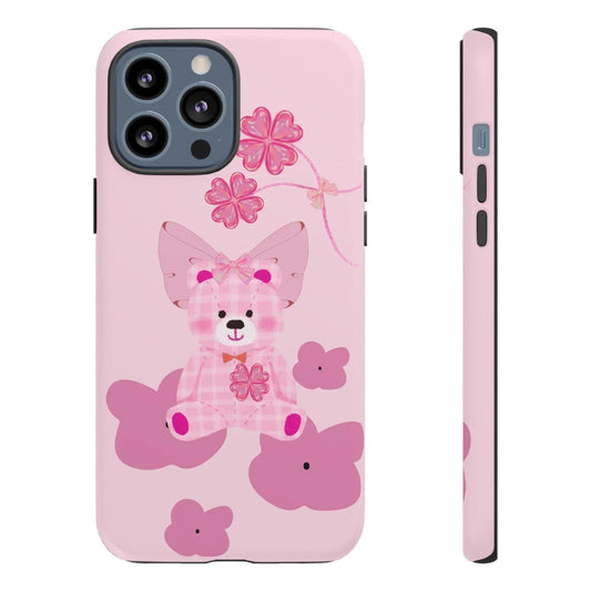 Pink Teddy Bear Phone Cases for iPhone, Pixel and Galaxy Models - KarArmDesign