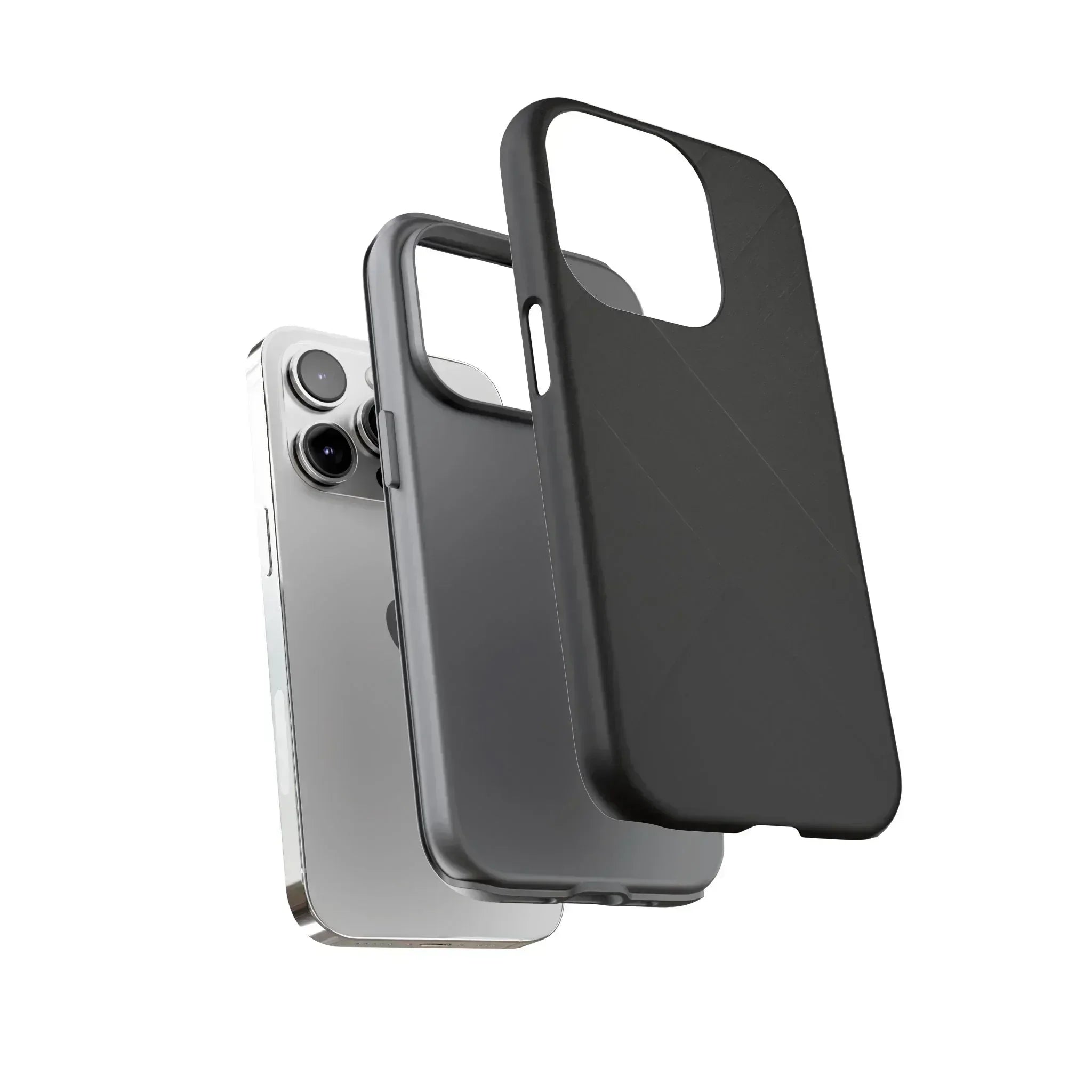 Matte Black Diagonal Line Phone Case for iPhone 8-16 and Galaxy S10-S25 - KARARMDESIGN