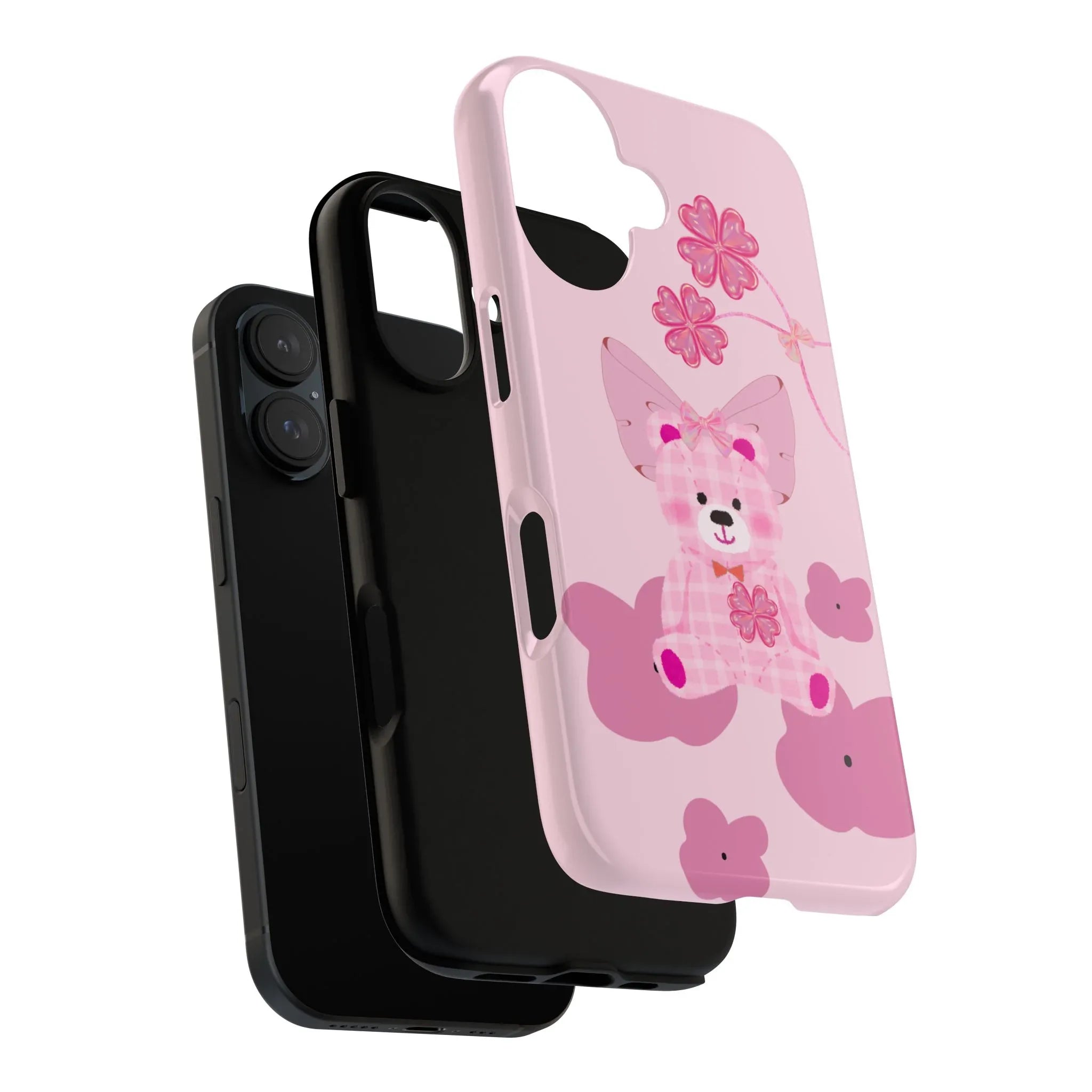Pink Teddy Bear Phone Cases for iPhone, Pixel and Galaxy - KARARMDESIGN