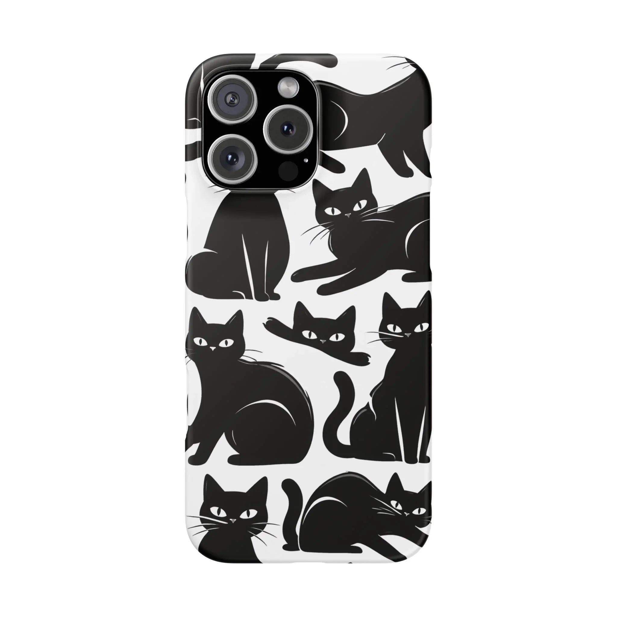 Black Cats Phone Case for iPhone 11-17 and Galaxy S20-S25 - KARARMDESIGN