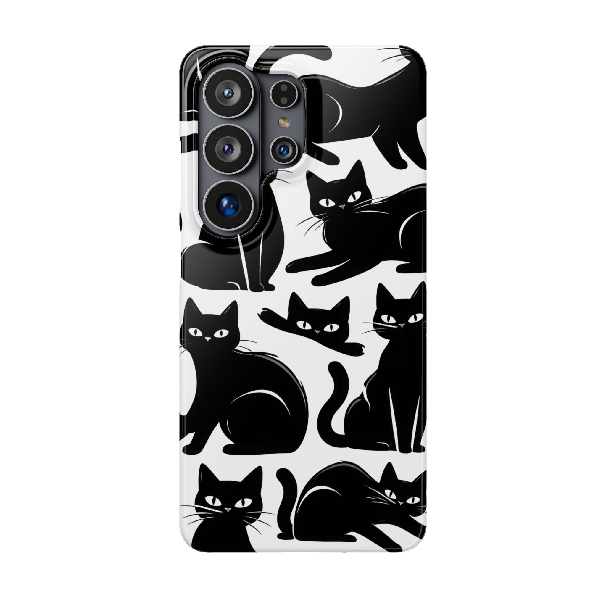 Black Cats Phone Case for iPhone 11-17 and Galaxy S20-S26