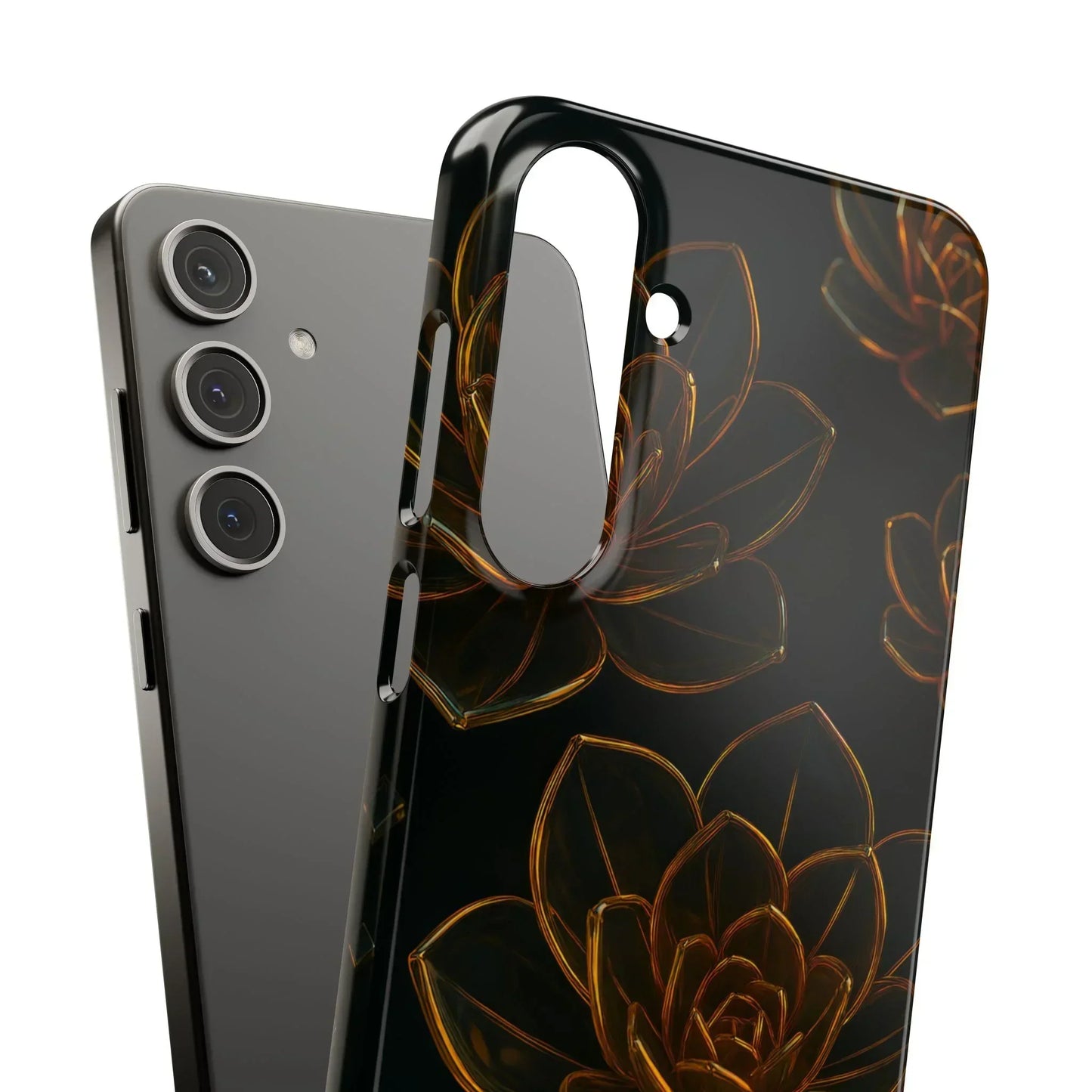 Glass Flower Phone Case for iPhone 7-16 and Galaxy S10-S24 Models