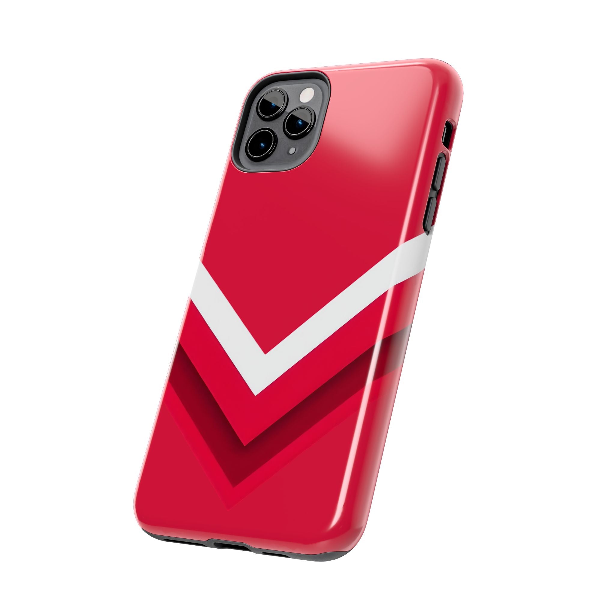 Red Chevron Armor Phone Case for iPhone 11–16 & Galaxy S21–S24