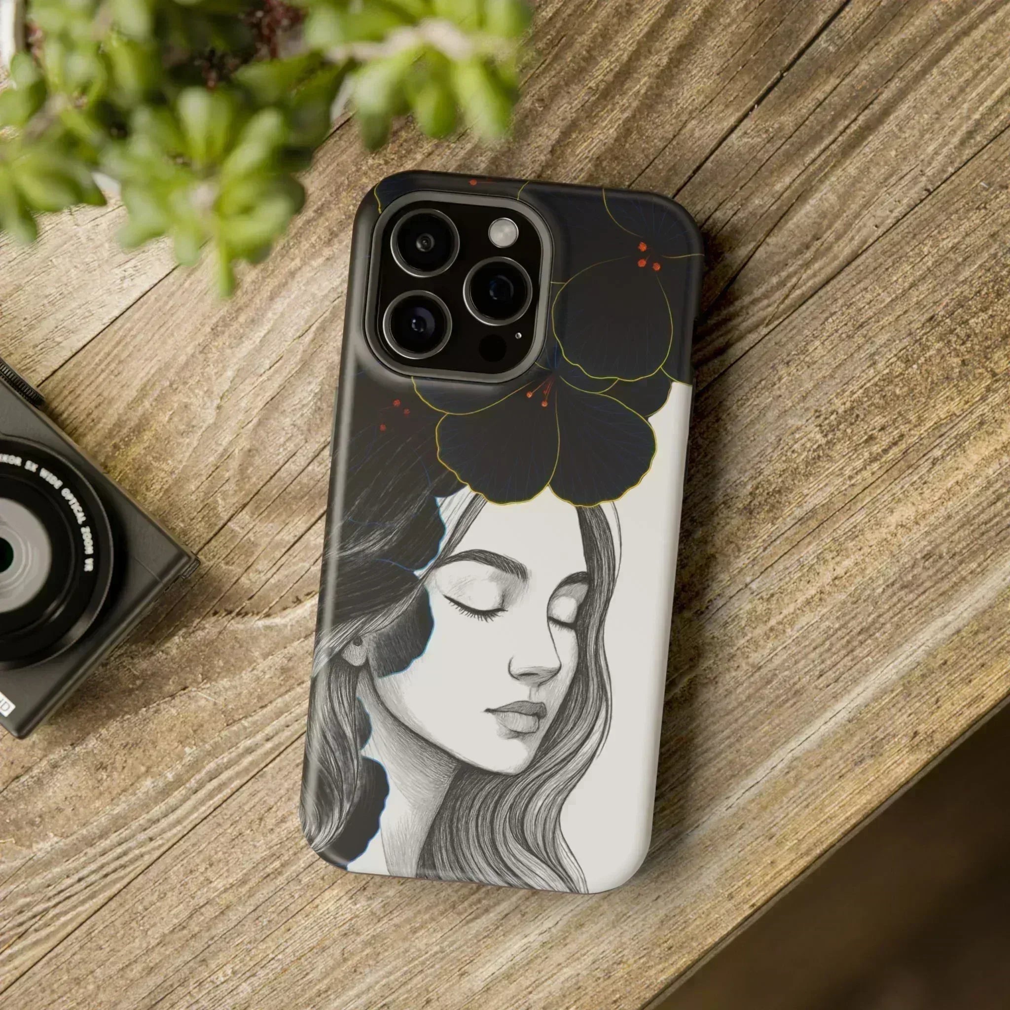 Dark Floral Elegance Phone Case for iPhone 13-16 - KARARMDESIGN