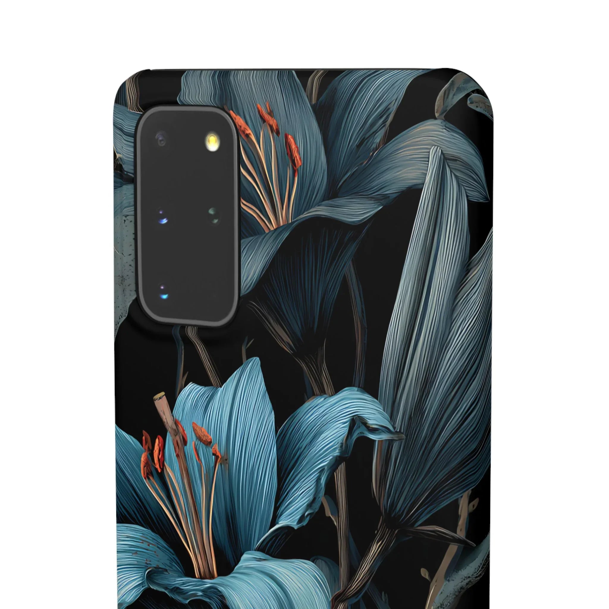 Blue Lily Floral Phone Case for iPhone 11-17 and Galaxy S20-S25 - KARARMDESIGN