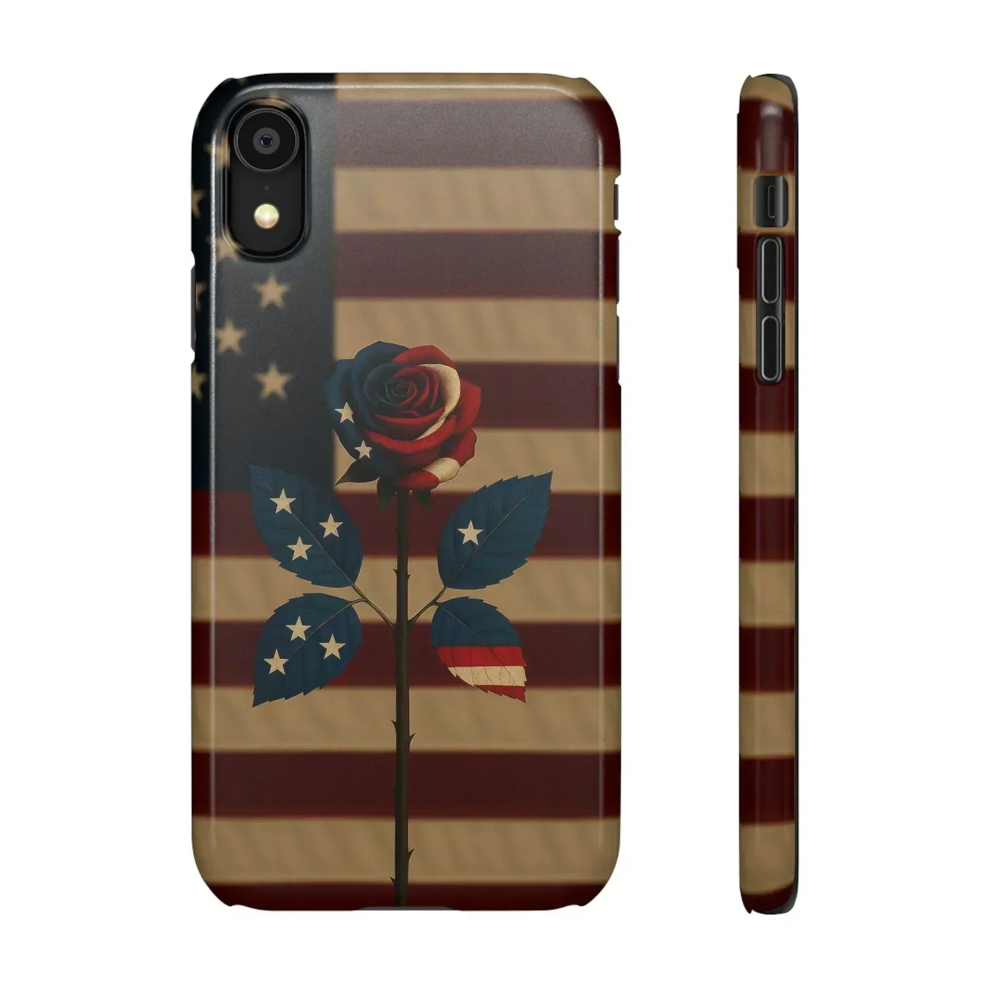 American Rose Flag Phone Case for iPhone 8-16 and Galaxy S10-S24 - KARARMDESIGN