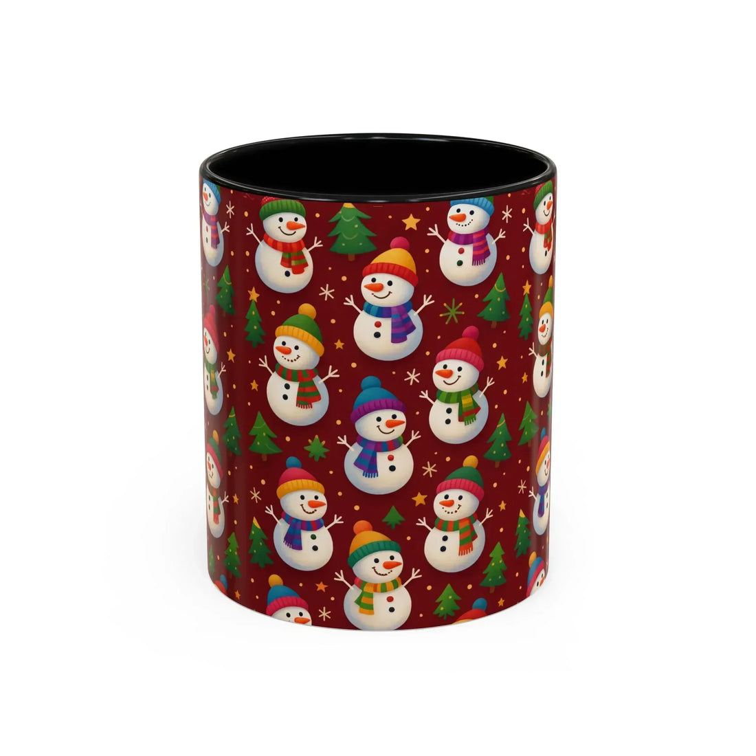 Festive Snowman Parade Accent Coffee Mug (11oz) - KARARMDESIGN