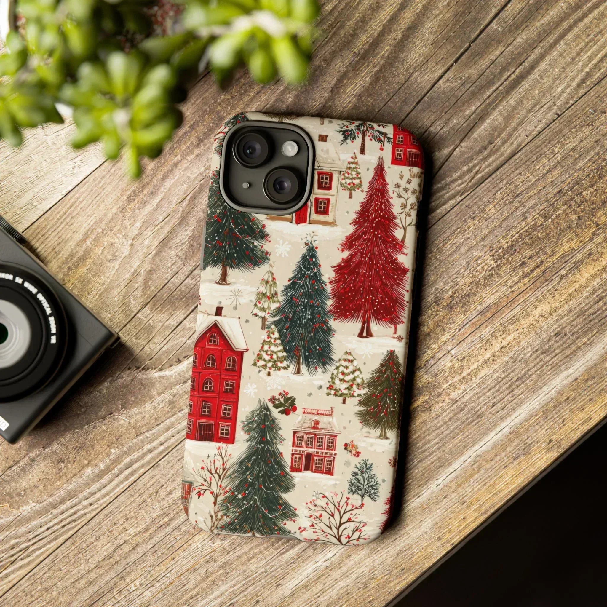 Cozy Winter Village Phone Case for iPhone 11-17 and Galaxy S10-S25 - KARARMDESIGN