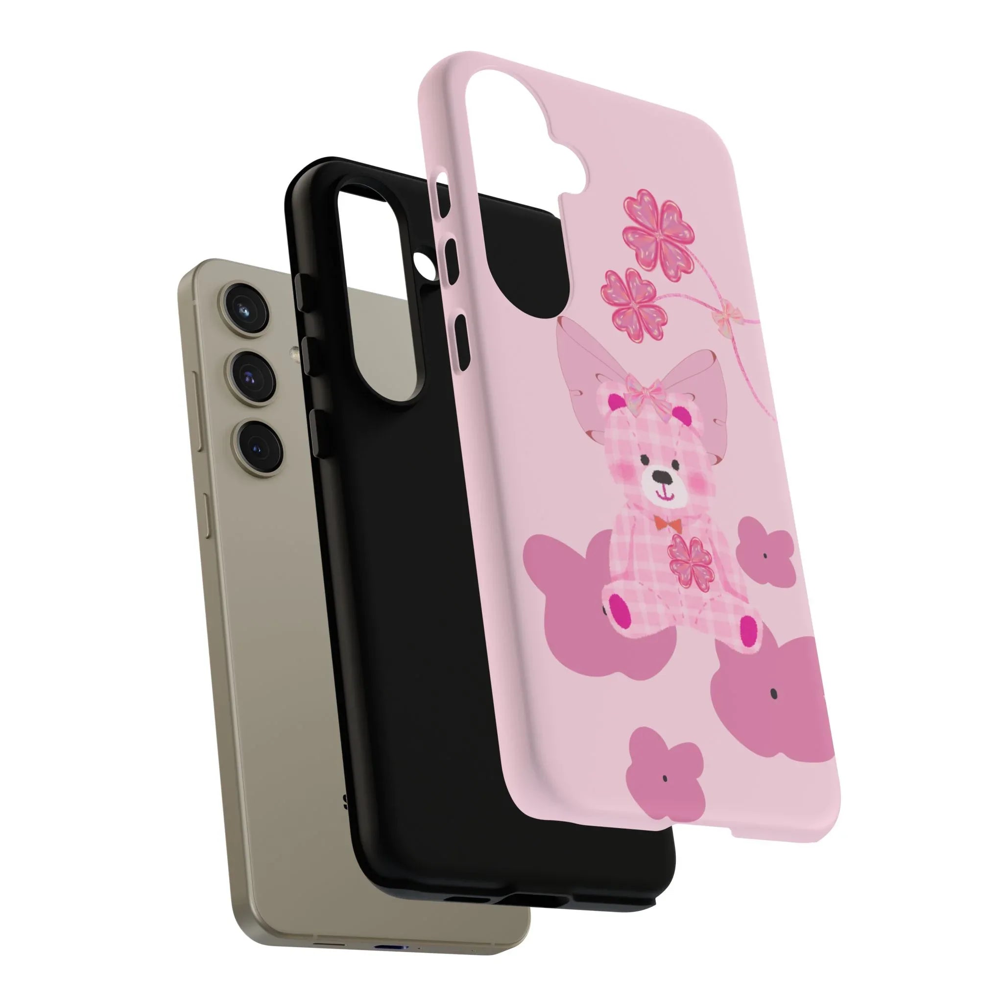 Pink Teddy Bear Phone Cases for iPhone, Pixel and Galaxy - KARARMDESIGN
