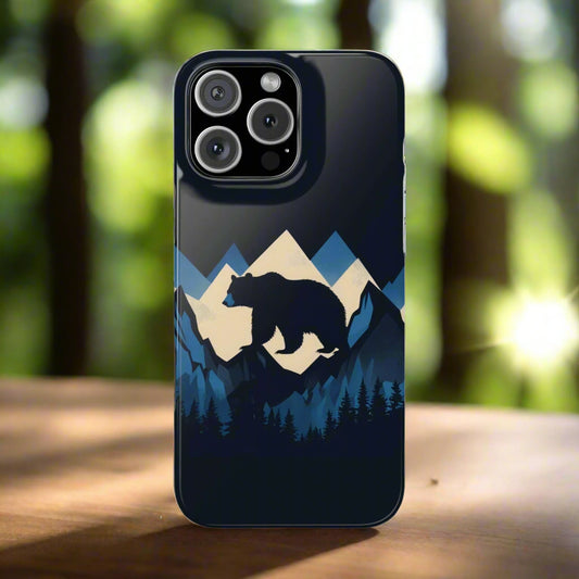 Wild Bear in the Peaks – Mountain Adventure Slim Phone Case for iPhone 7-16 Models - KarArmDesign