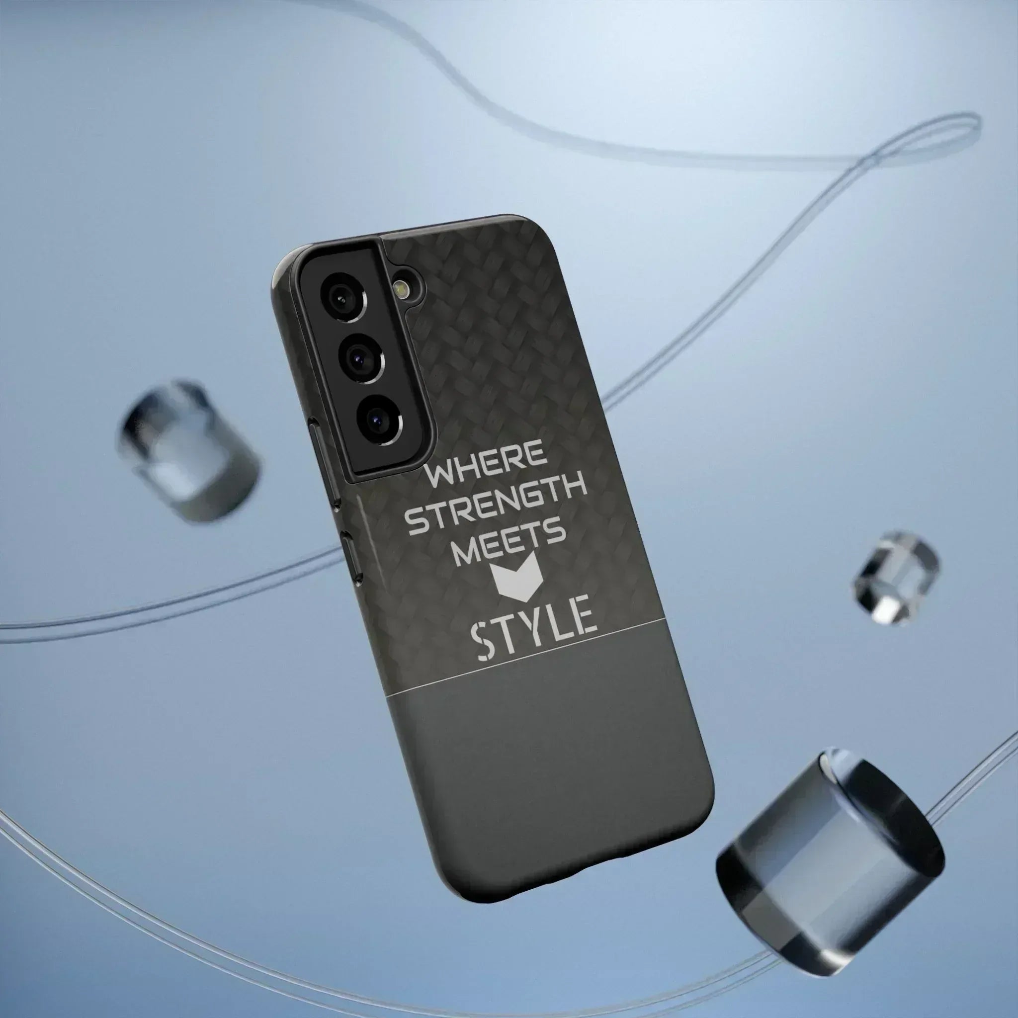 Gray Carbon Phone Case for iPhone 12-16 and Galaxy S21-S22 - KARARMDESIGN