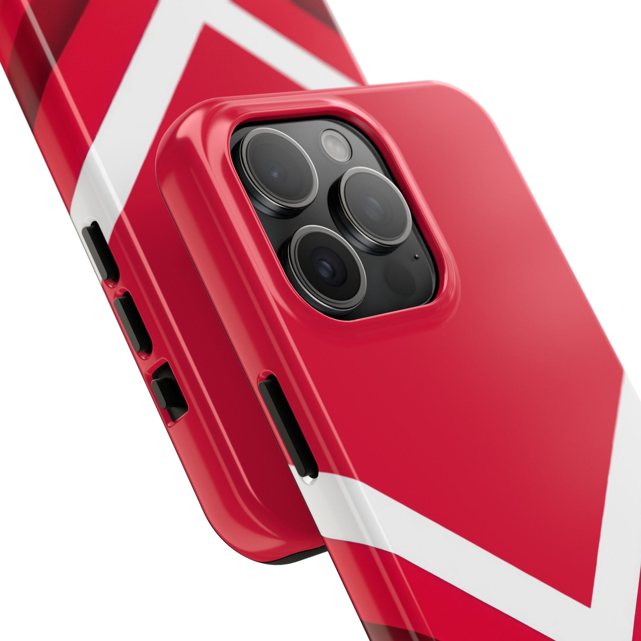 Red Chevron Armor Phone Case for iPhone 11–16 & Galaxy S21–S24