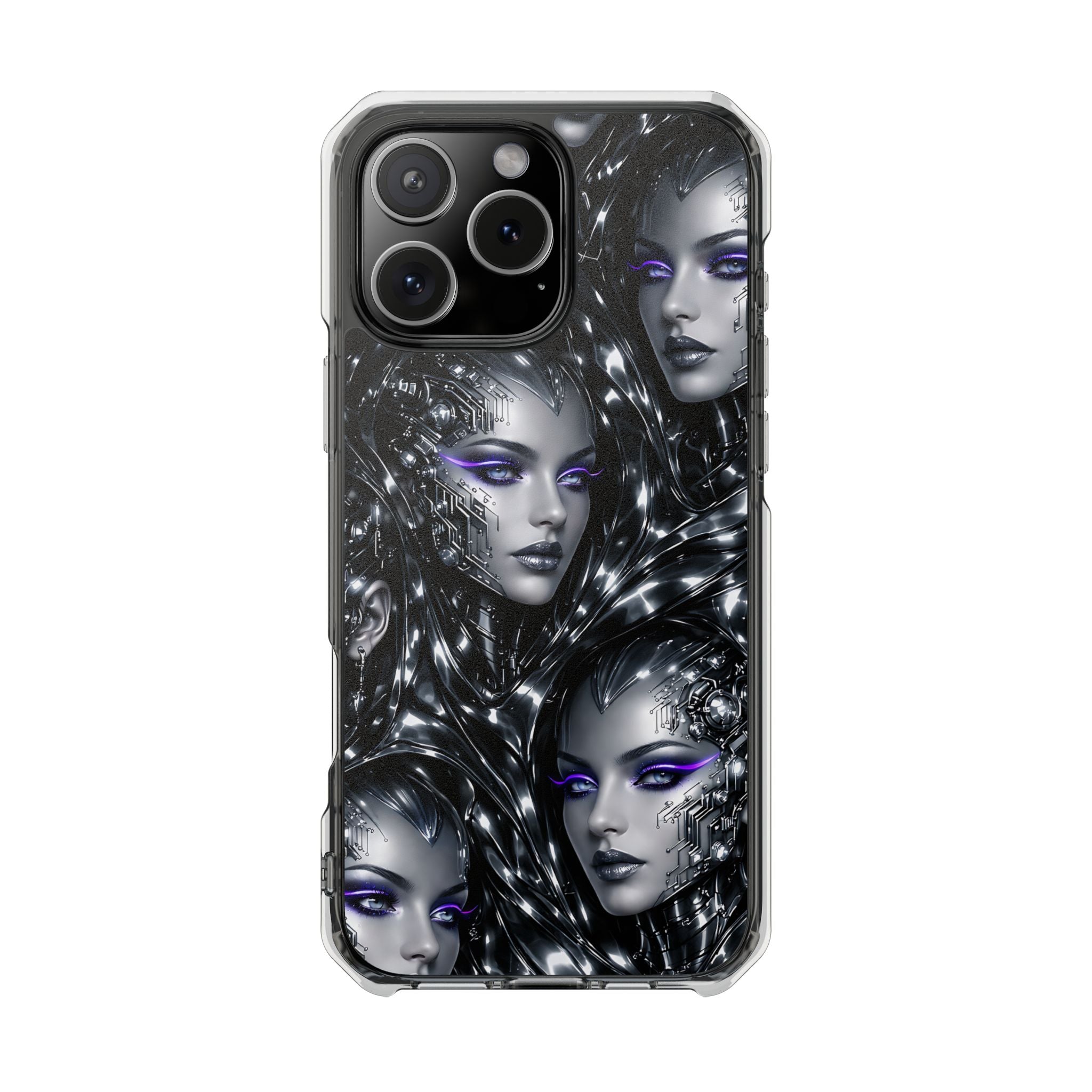 Cyber Chrome Women Phone Case for iPhone 14-17