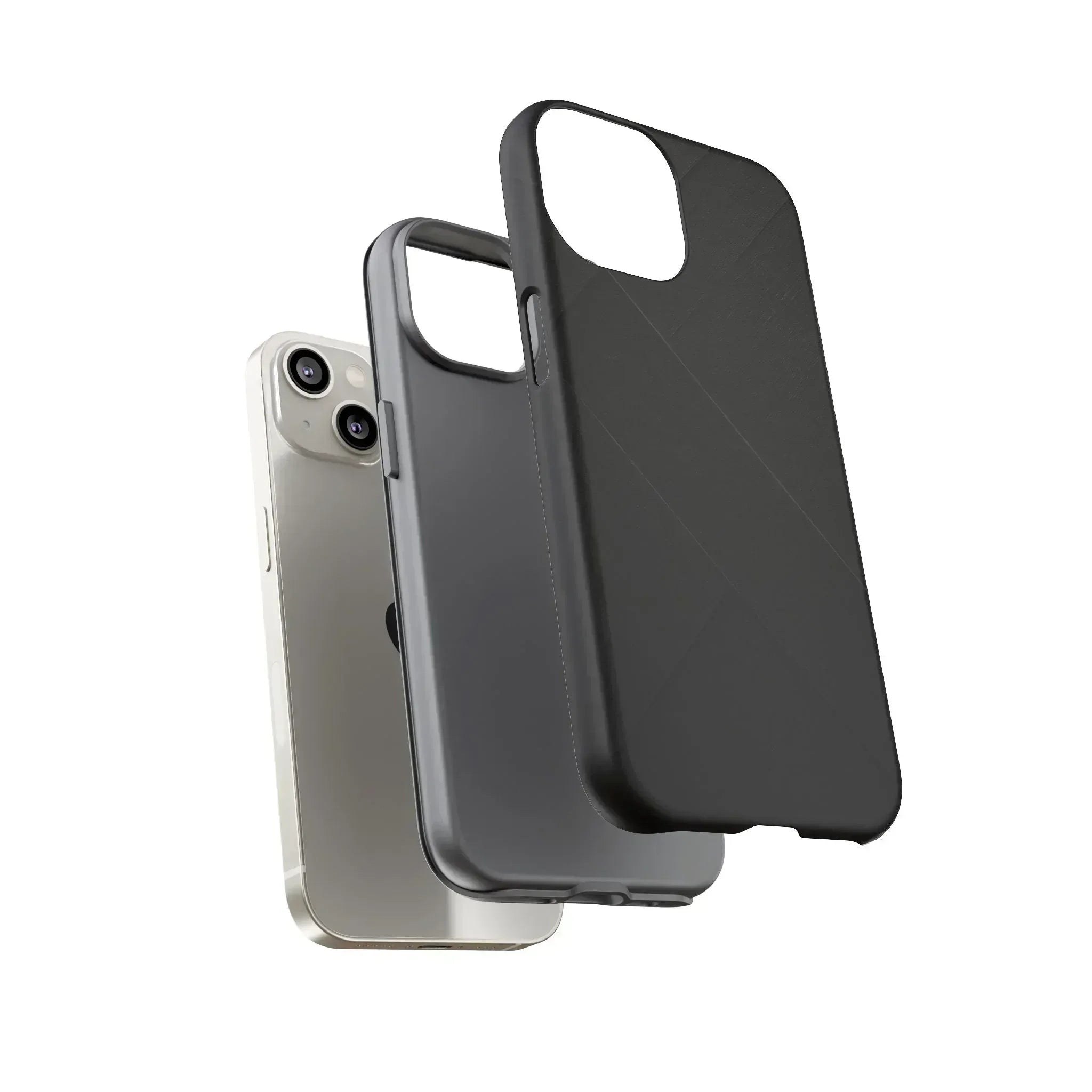 Matte Black Diagonal Line Phone Case for iPhone 8-16 and Galaxy S10-S25 - KARARMDESIGN