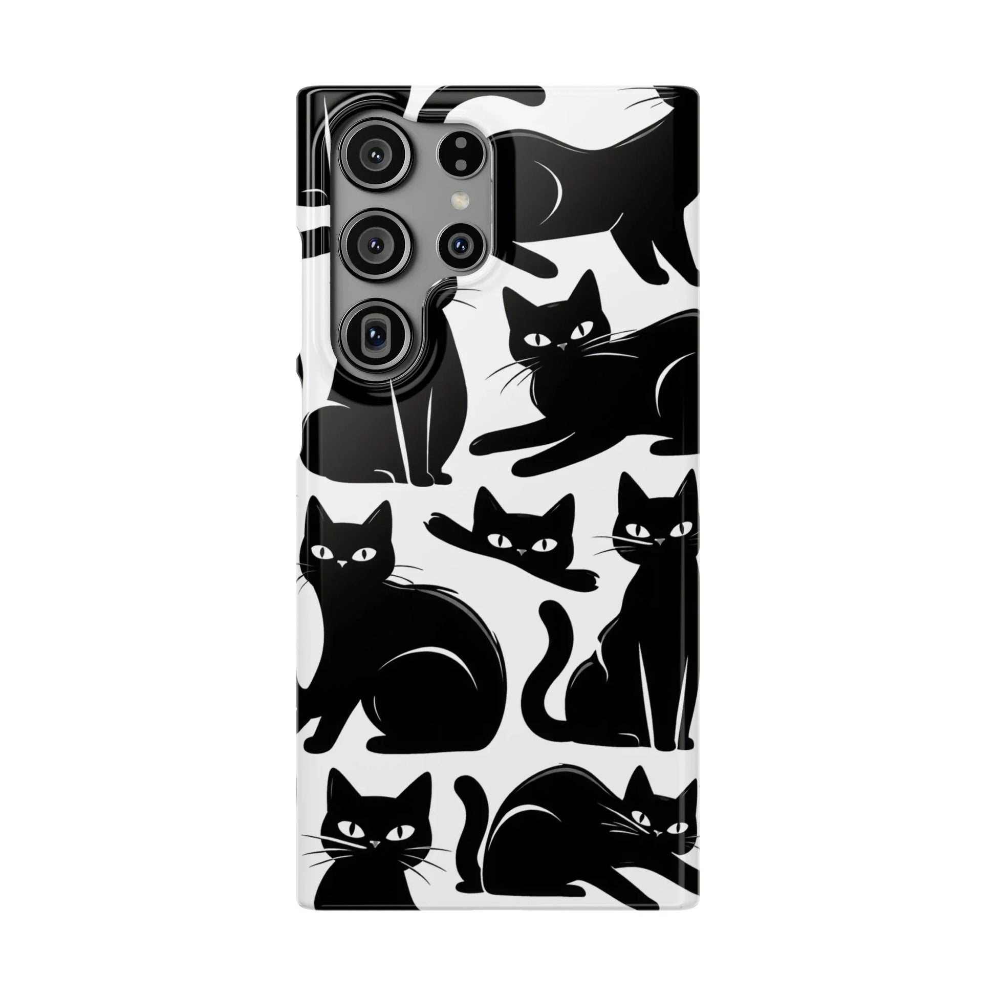 Black Cats Phone Case for iPhone 11-17 and Galaxy S20-S25 - KARARMDESIGN