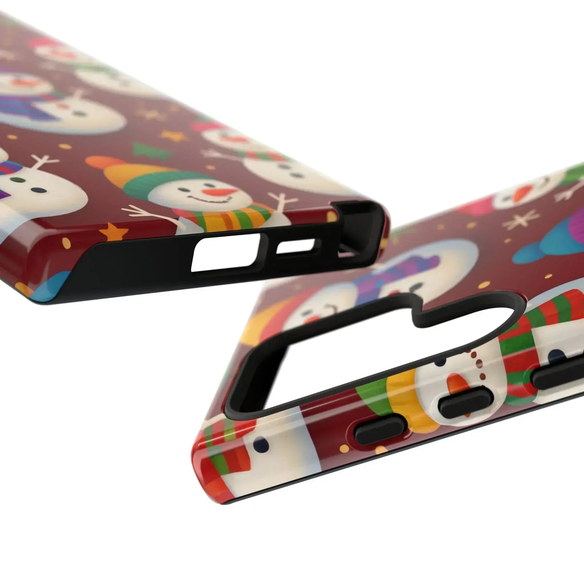 Festive Snowmen Parade Phone Case for iPhone 11–17 and Galaxy S10–S25 - KARARMDESIGN