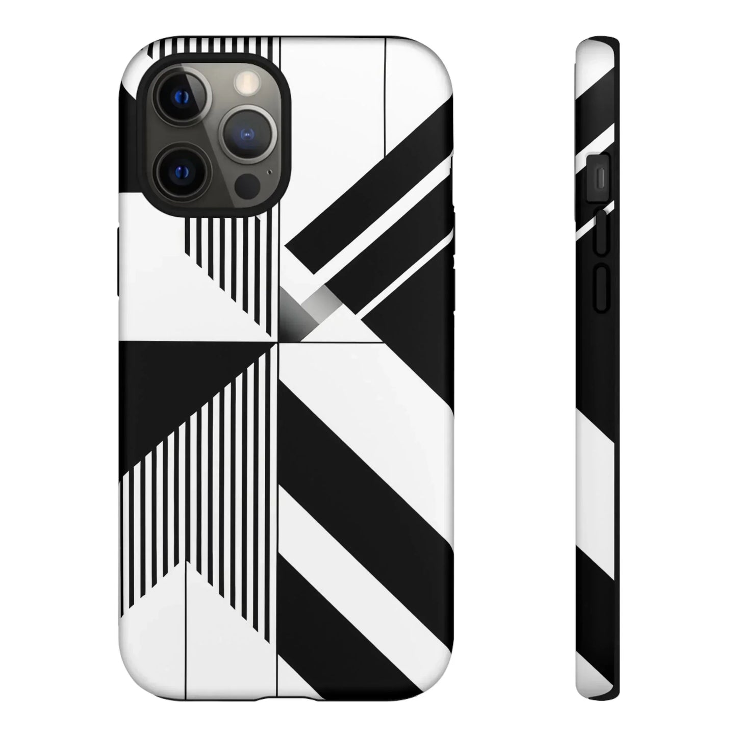 Monochrome Tough Phone Case for iPhone 11-16 and Samsung Galaxy S10–S25 Models - KarArmDesign