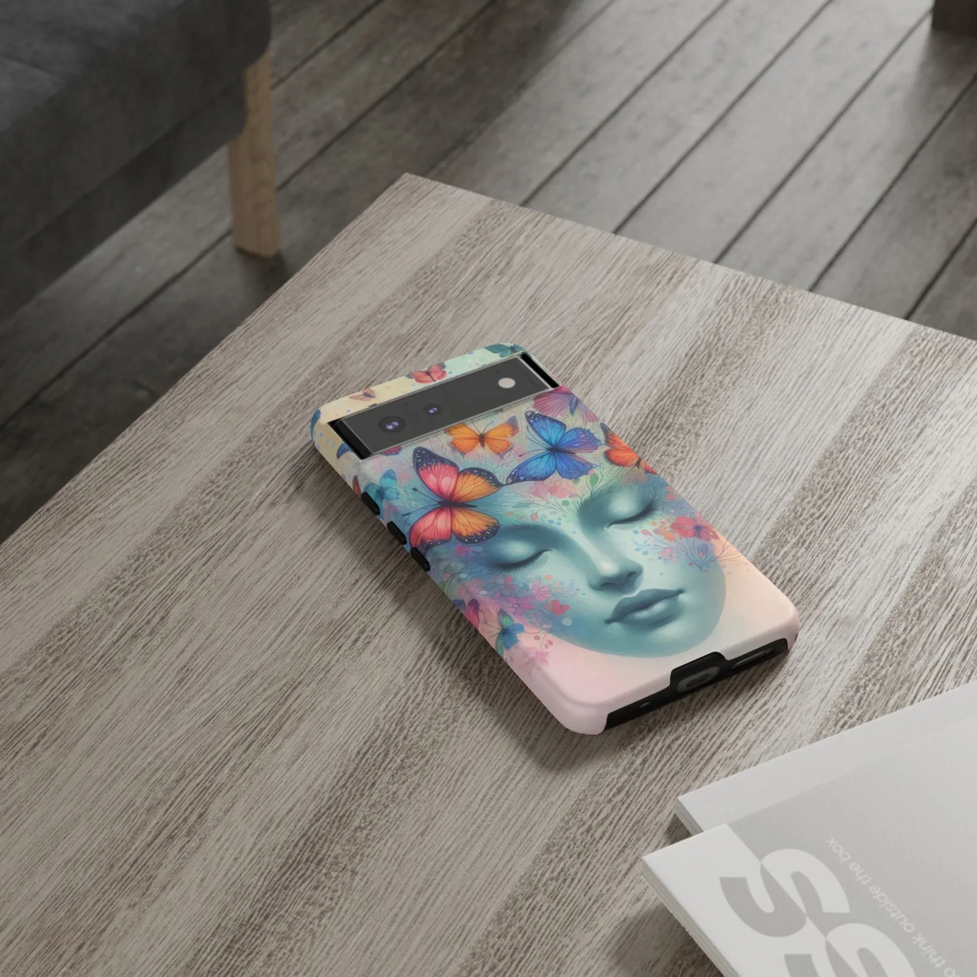 Butterfly Bloom Dreamy Woman Phone Case for Galaxy and Pixel - KARARMDESIGN