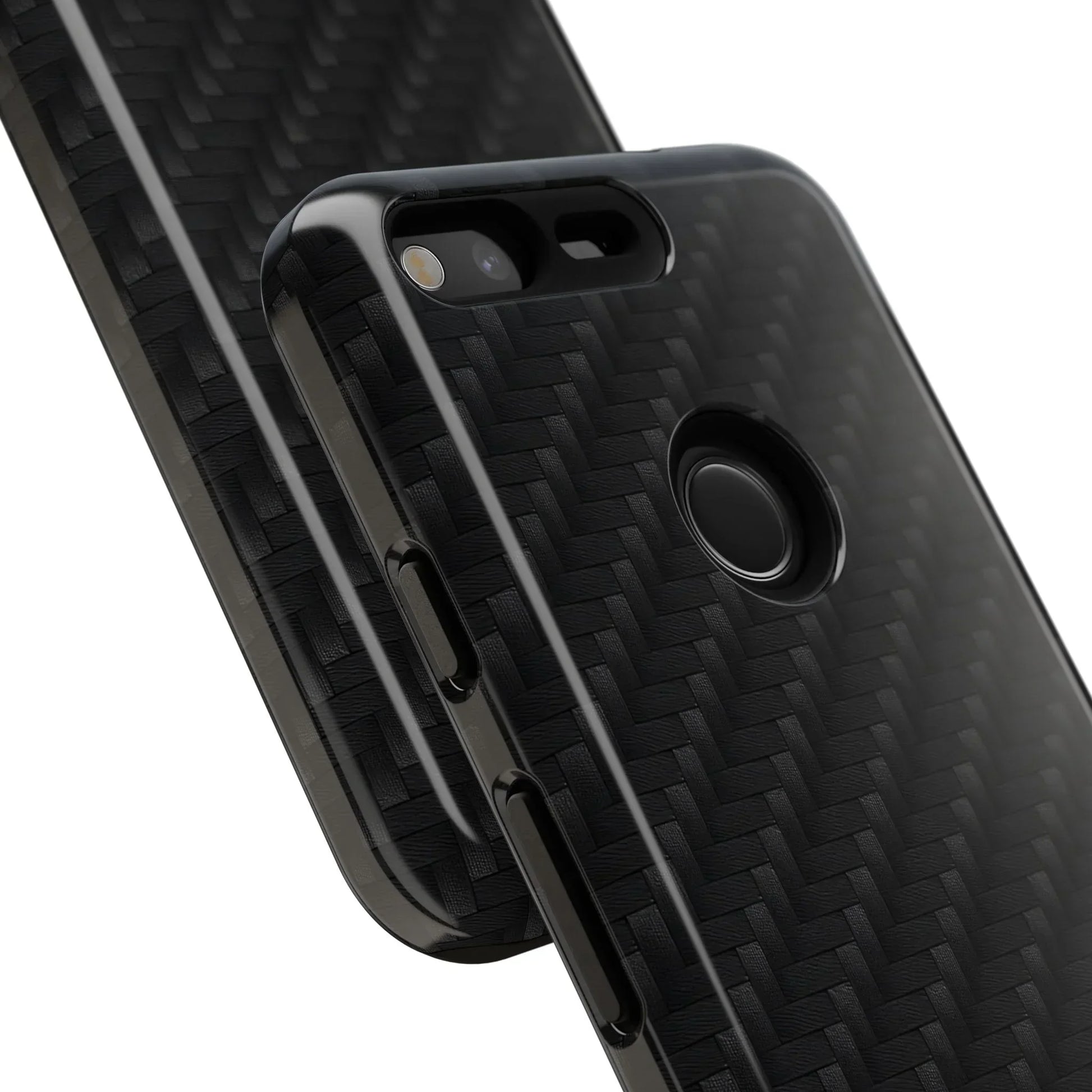 Black Carbon Phone Case Tough Case for iPhone 8-16 and Google Pixel up to 9 Models - KarArmDesign