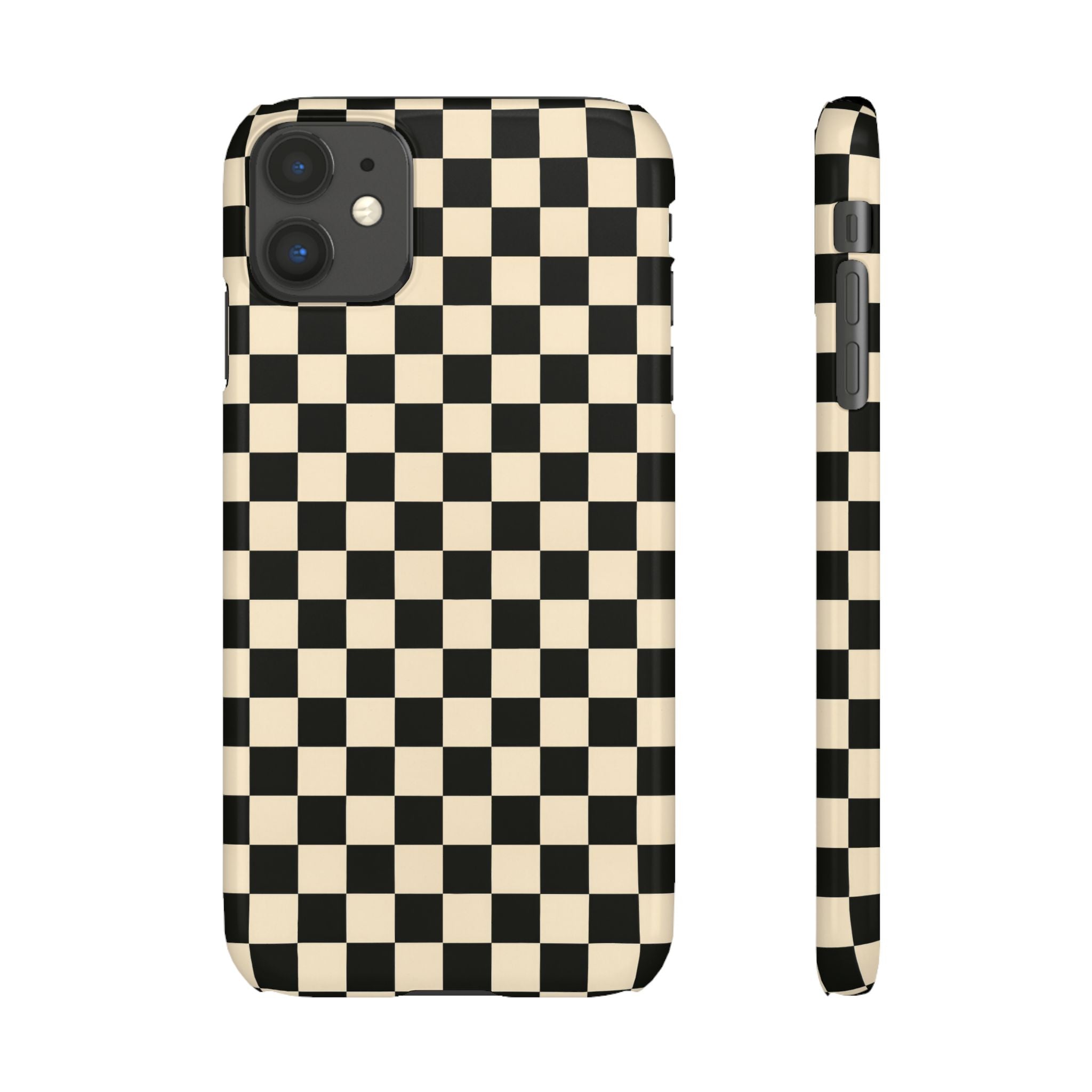 Stylish Matte Checker Phone Case for iPhone 11-17 & Galaxy S20-S26