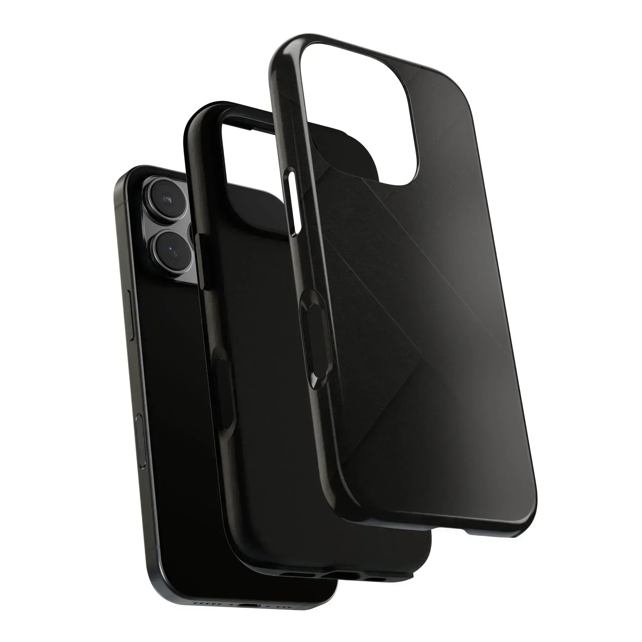 Matte Black Diagonal Line Phone Case for iPhone 8-16 and Galaxy S10-S25 - KARARMDESIGN