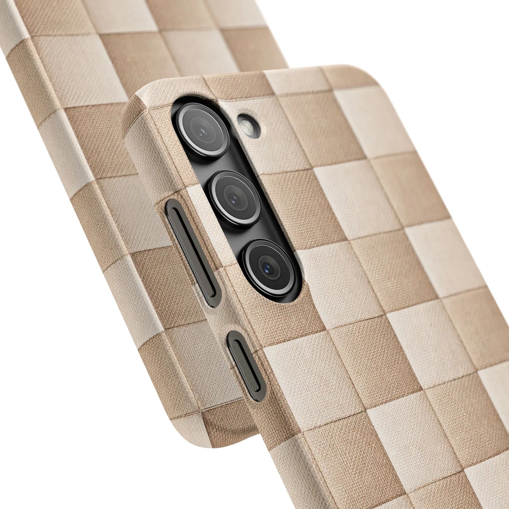 Beige Woven Phone Case for iPhone 11-17 and Galaxy S20-S25 - KARARMDESIGN