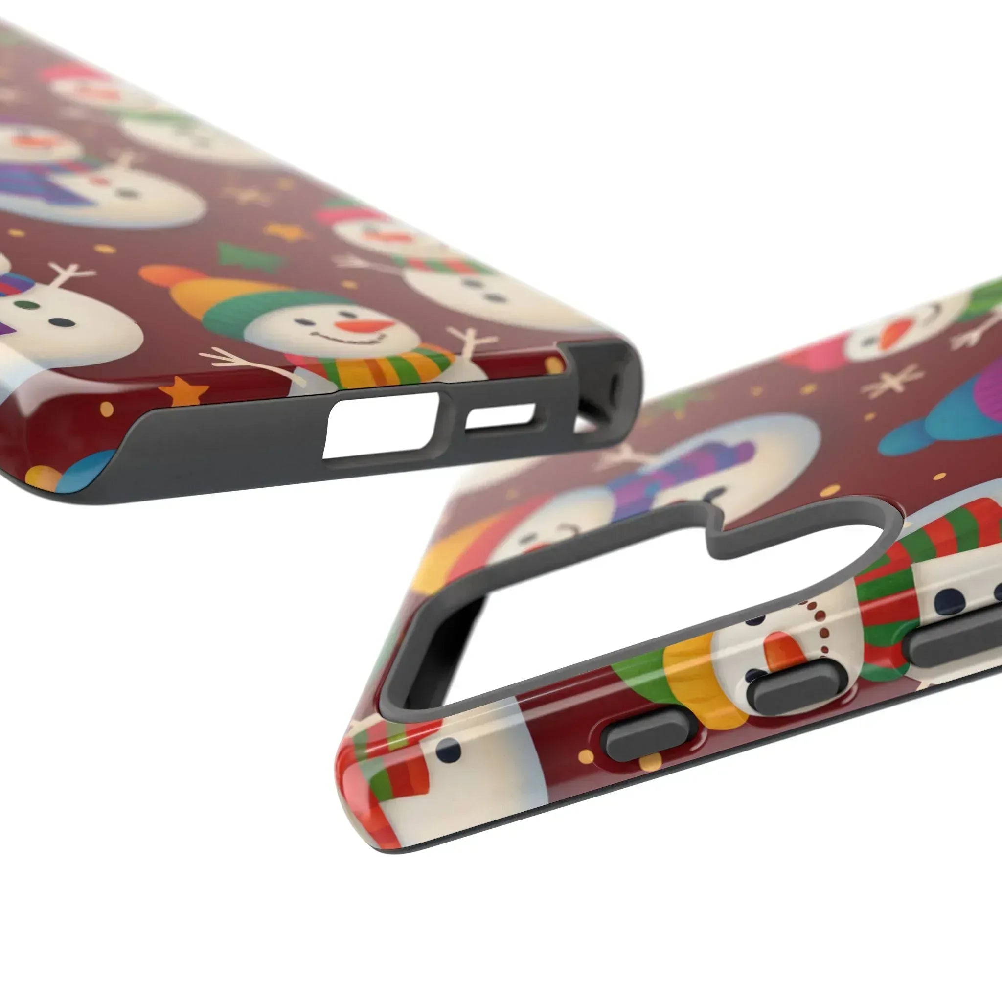 Festive Snowmen Parade Phone Case for iPhone 11–17 and Galaxy S10–S25 - KARARMDESIGN