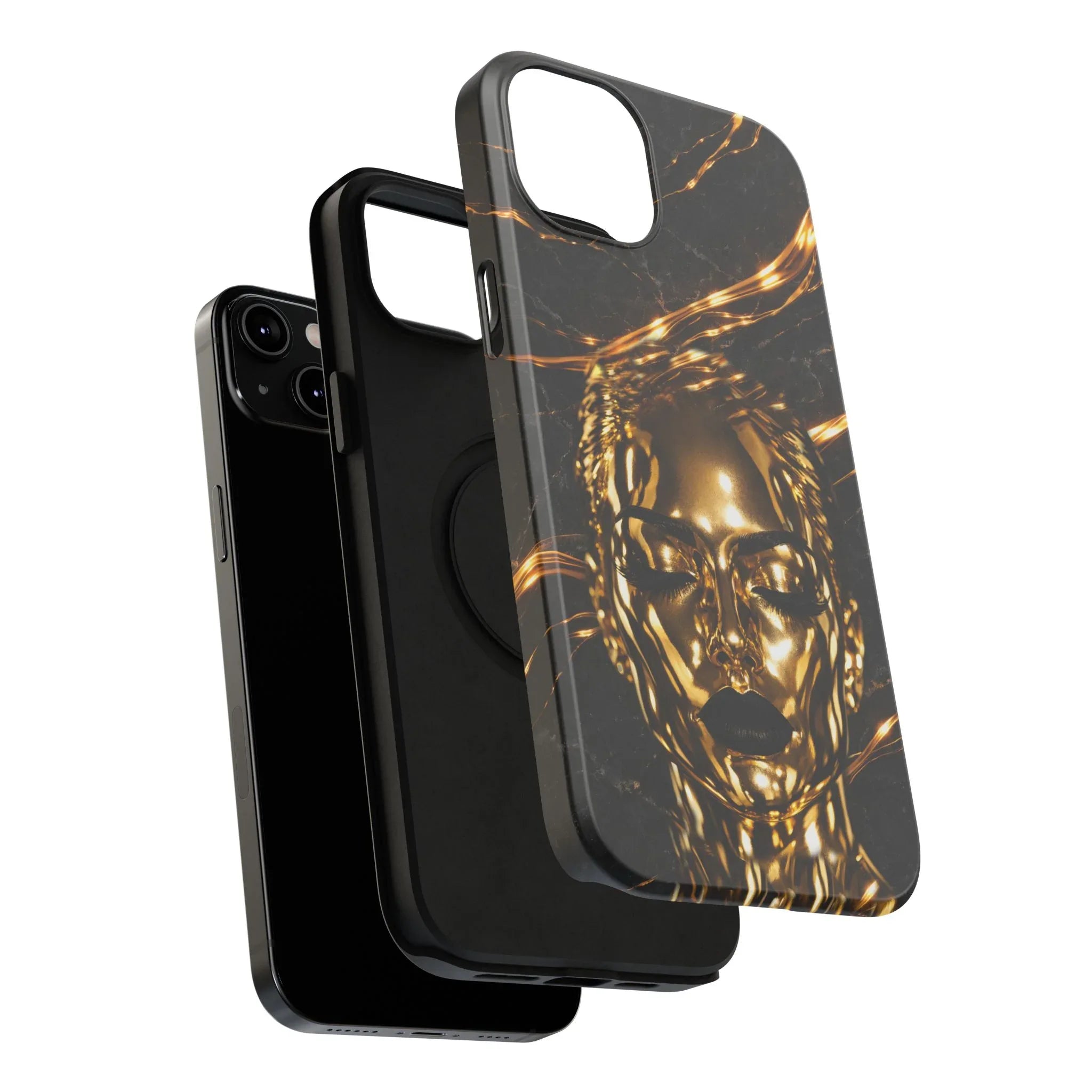 Luxury Gold Portrait Phone Case for iPhone 11-17 and Galaxy S21-S25 - KARARMDESIGN