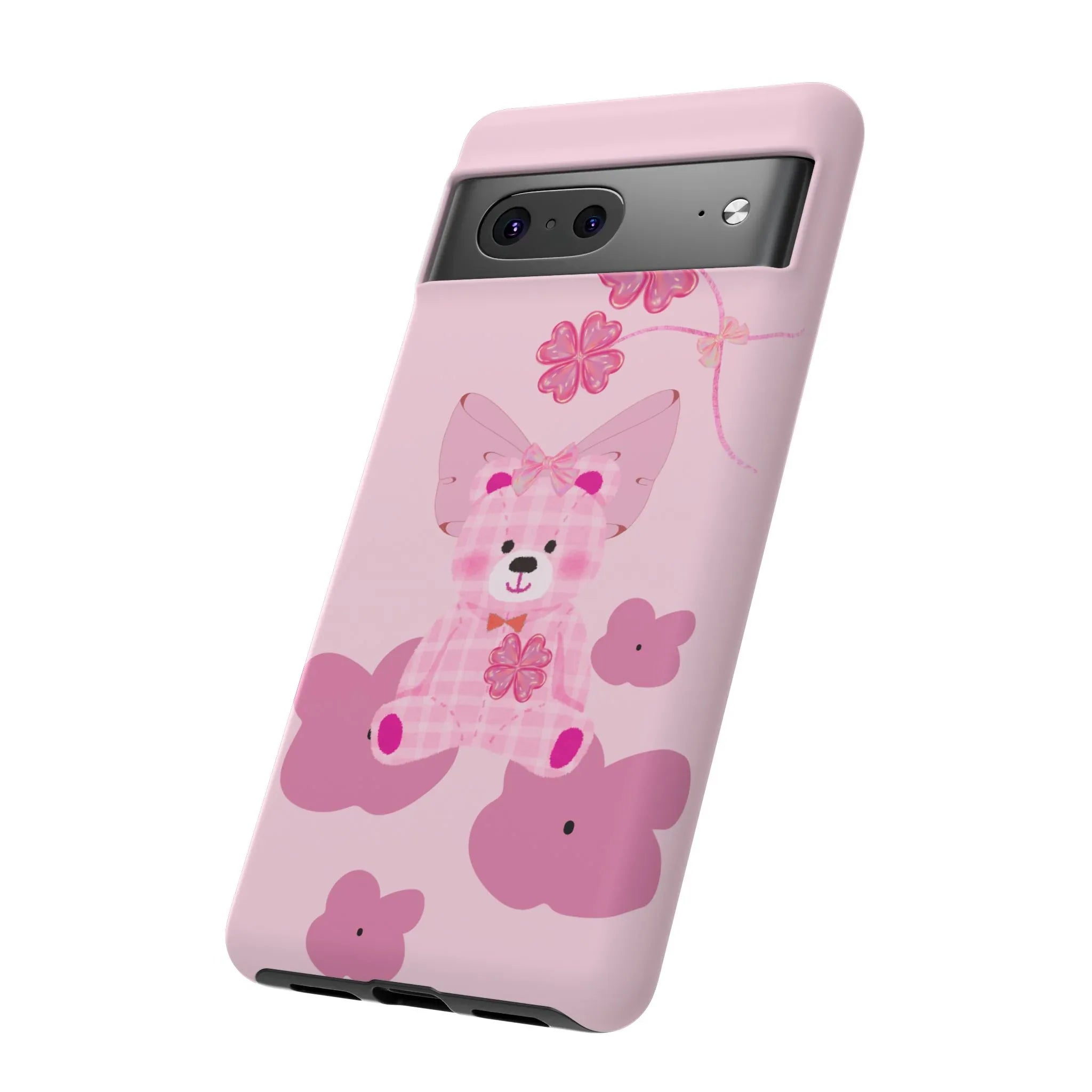 Pink Teddy Bear Phone Cases for iPhone, Pixel and Galaxy - KARARMDESIGN