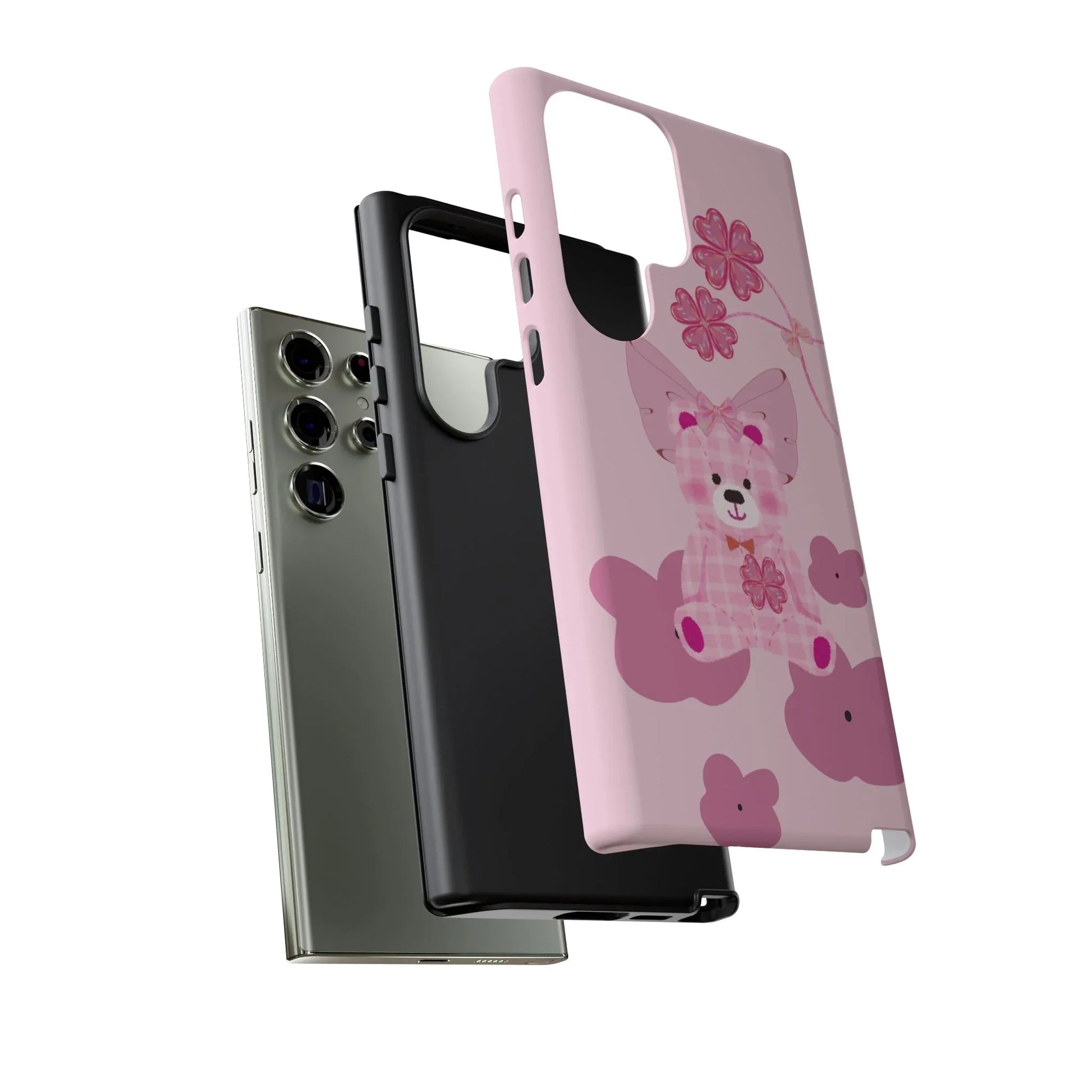Pink Teddy Bear Phone Cases for iPhone, Pixel and Galaxy - KARARMDESIGN